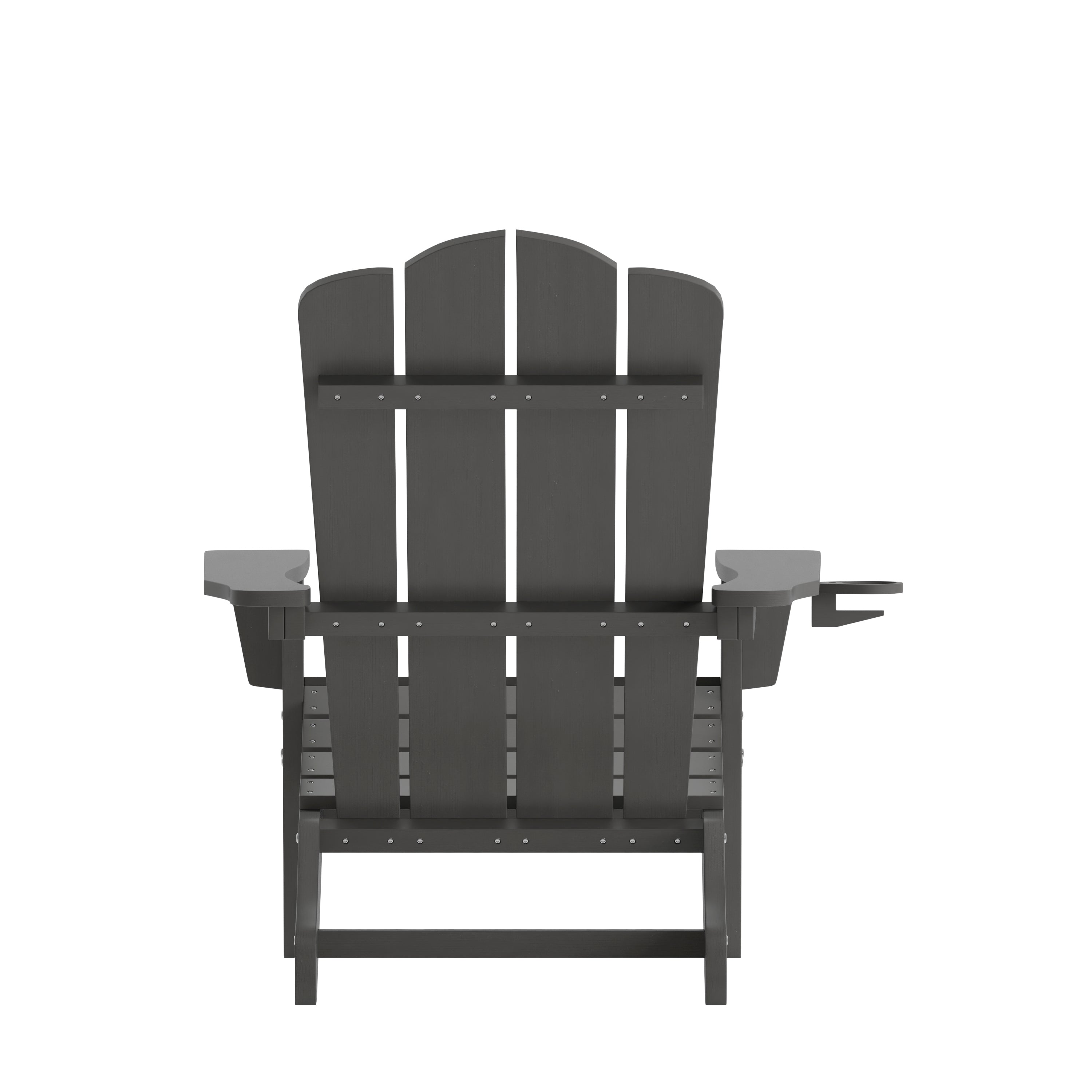 Newport Adirondack Chair with Cup Holder, Weather Resistant HDPE Adirondack Chair in Gray