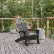 Newport Adirondack Chair with Cup Holder, Weather Resistant HDPE Adirondack Chair in Gray