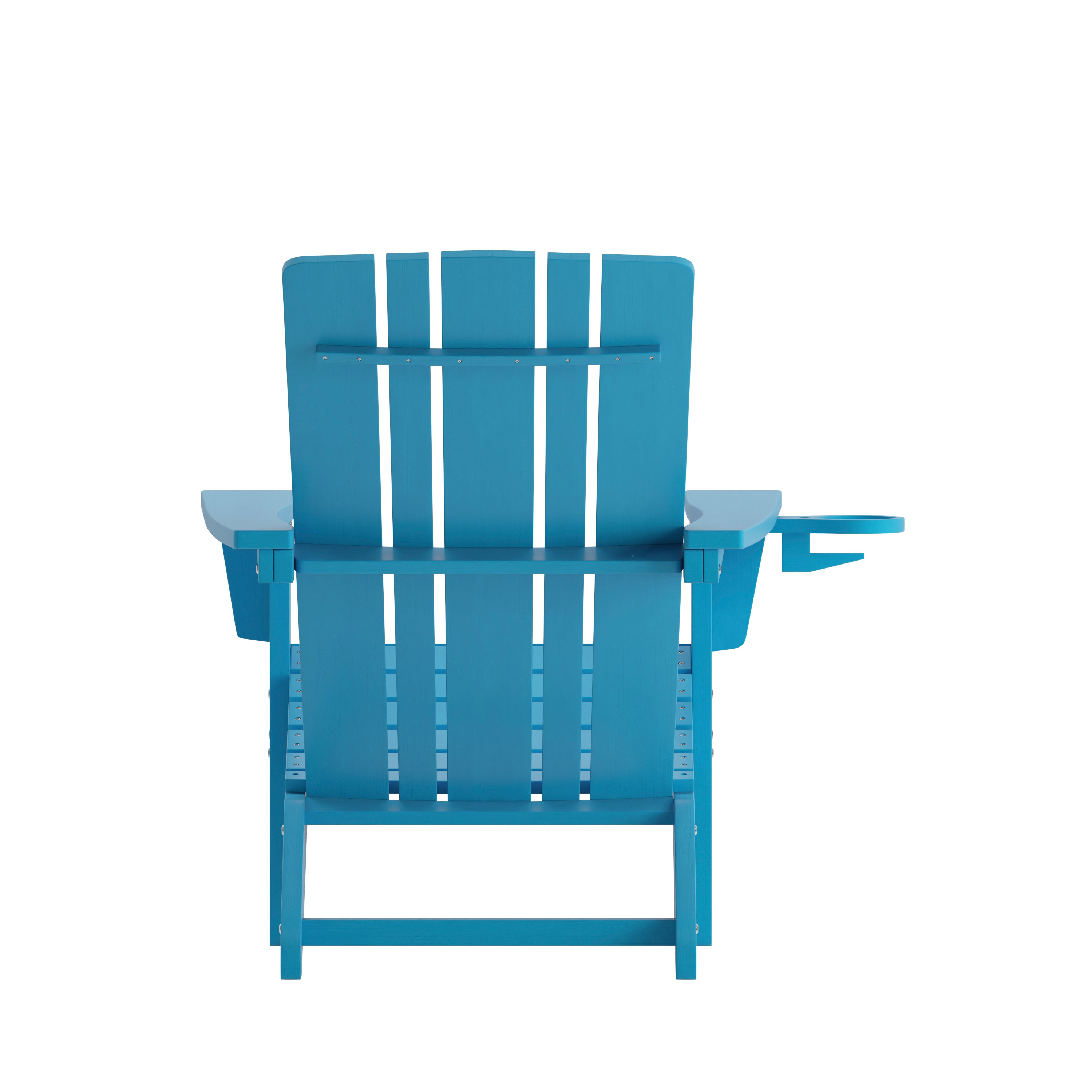 Halifax Adirondack Chair with Cup Holder, Weather Resistant HDPE Adirondack Chair in Blue