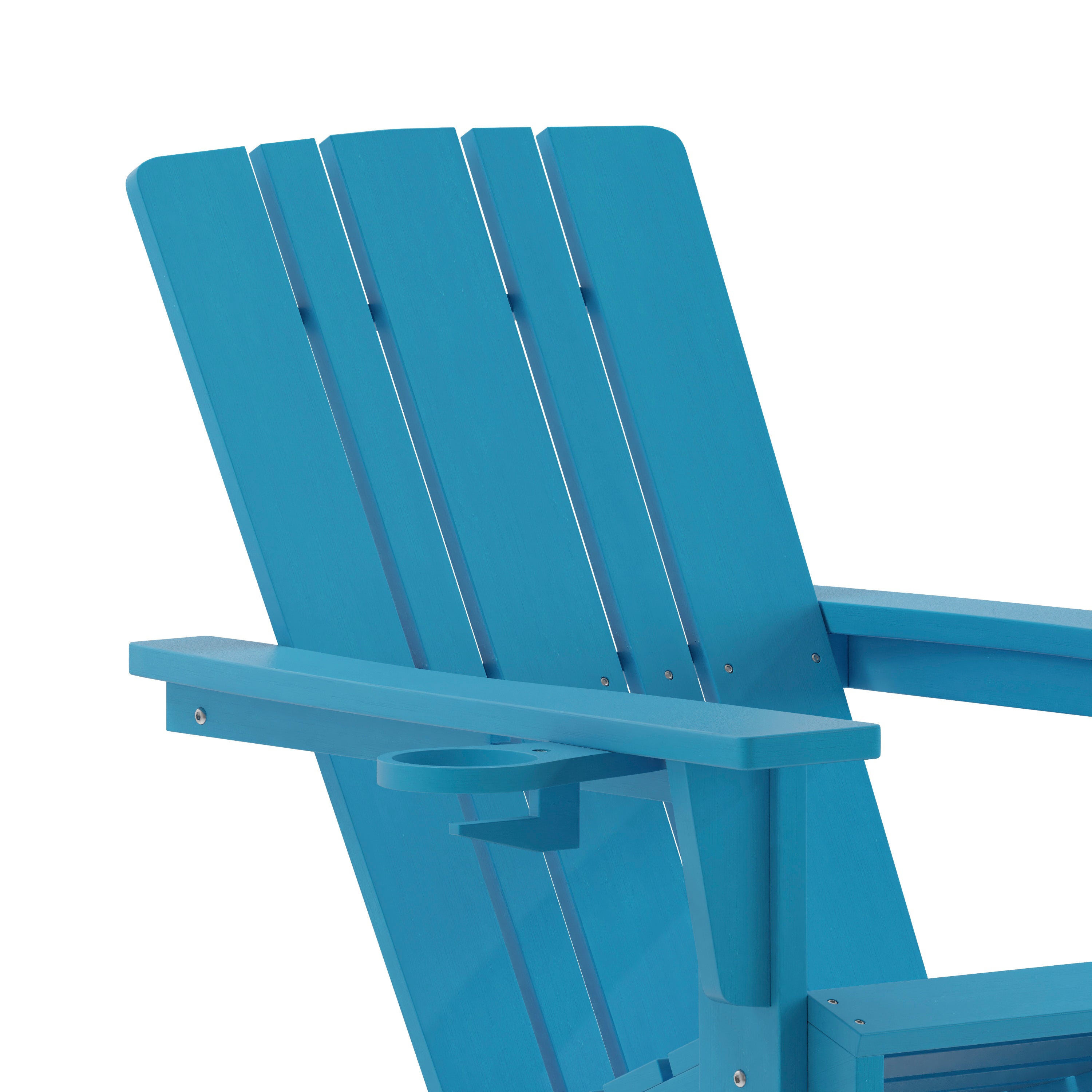 Halifax Adirondack Rocking Chair with Cup Holder, Weather Resistant HDPE Adirondack Rocking Chair in Blue