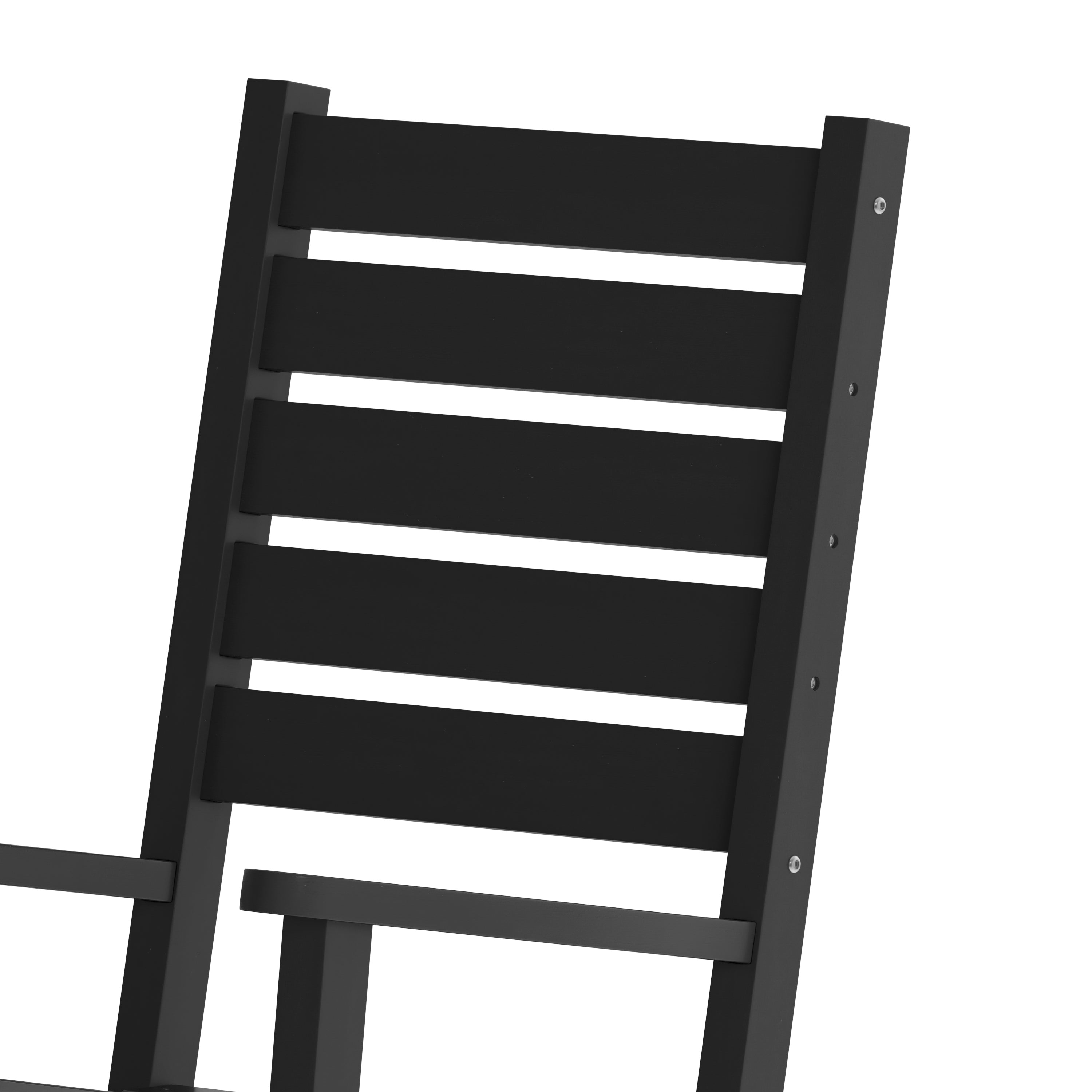 Manchester Contemporary Rocking Chair, All-Weather HDPE Indoor/Outdoor Rocker in Black