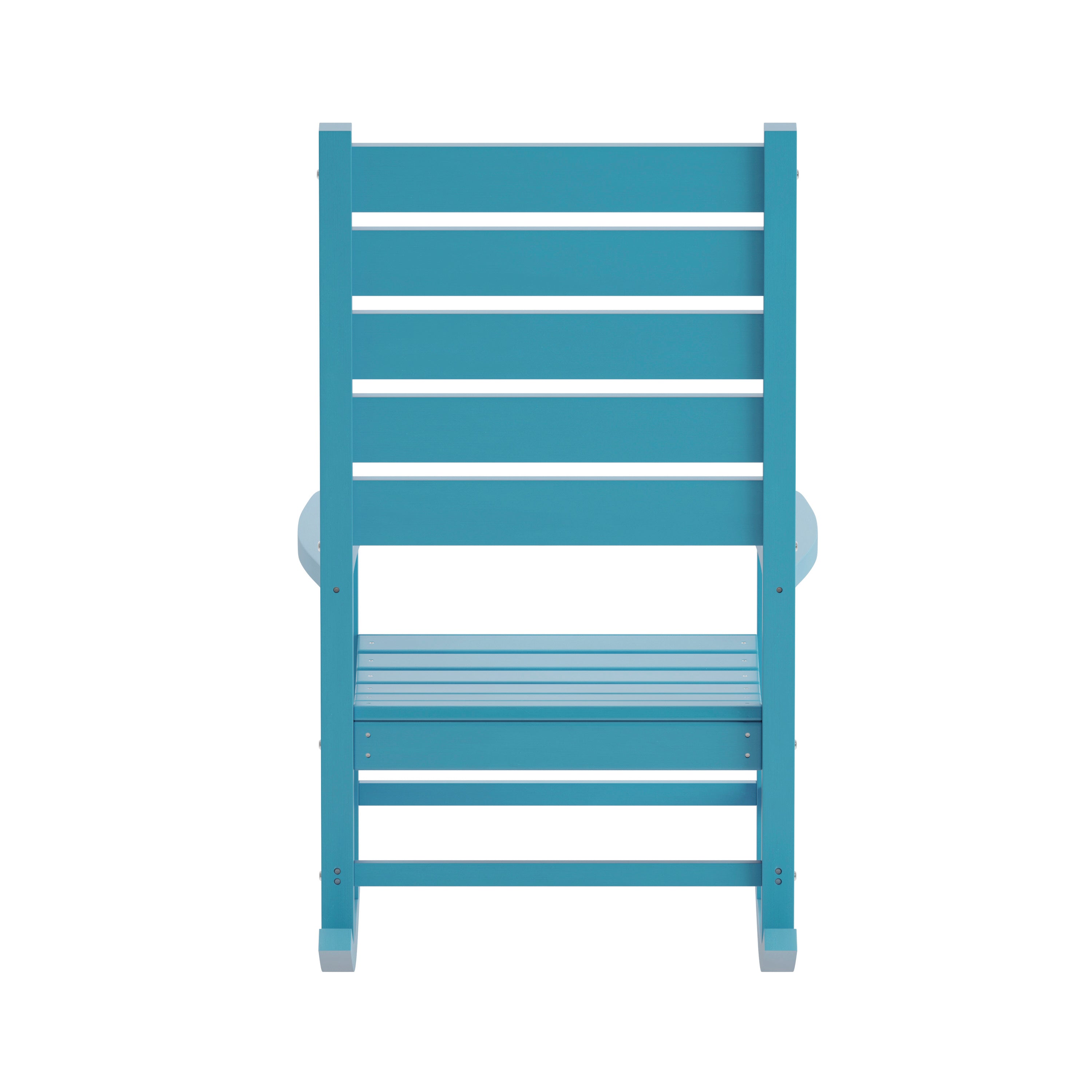 Manchester Contemporary Rocking Chair, All-Weather HDPE Indoor/Outdoor Rocker in Blue