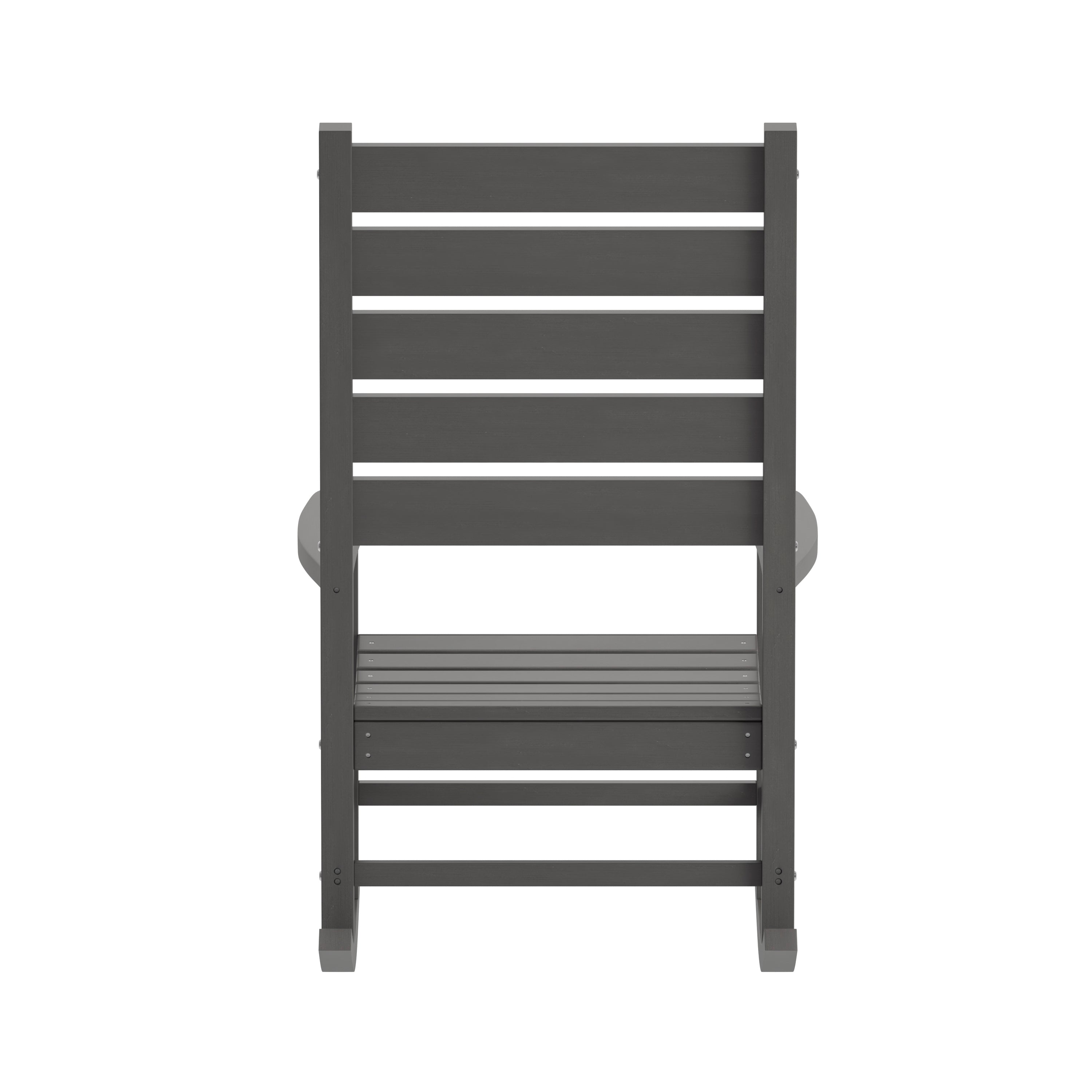 Manchester Contemporary Rocking Chair, All-Weather HDPE Indoor/Outdoor Rocker in Gray