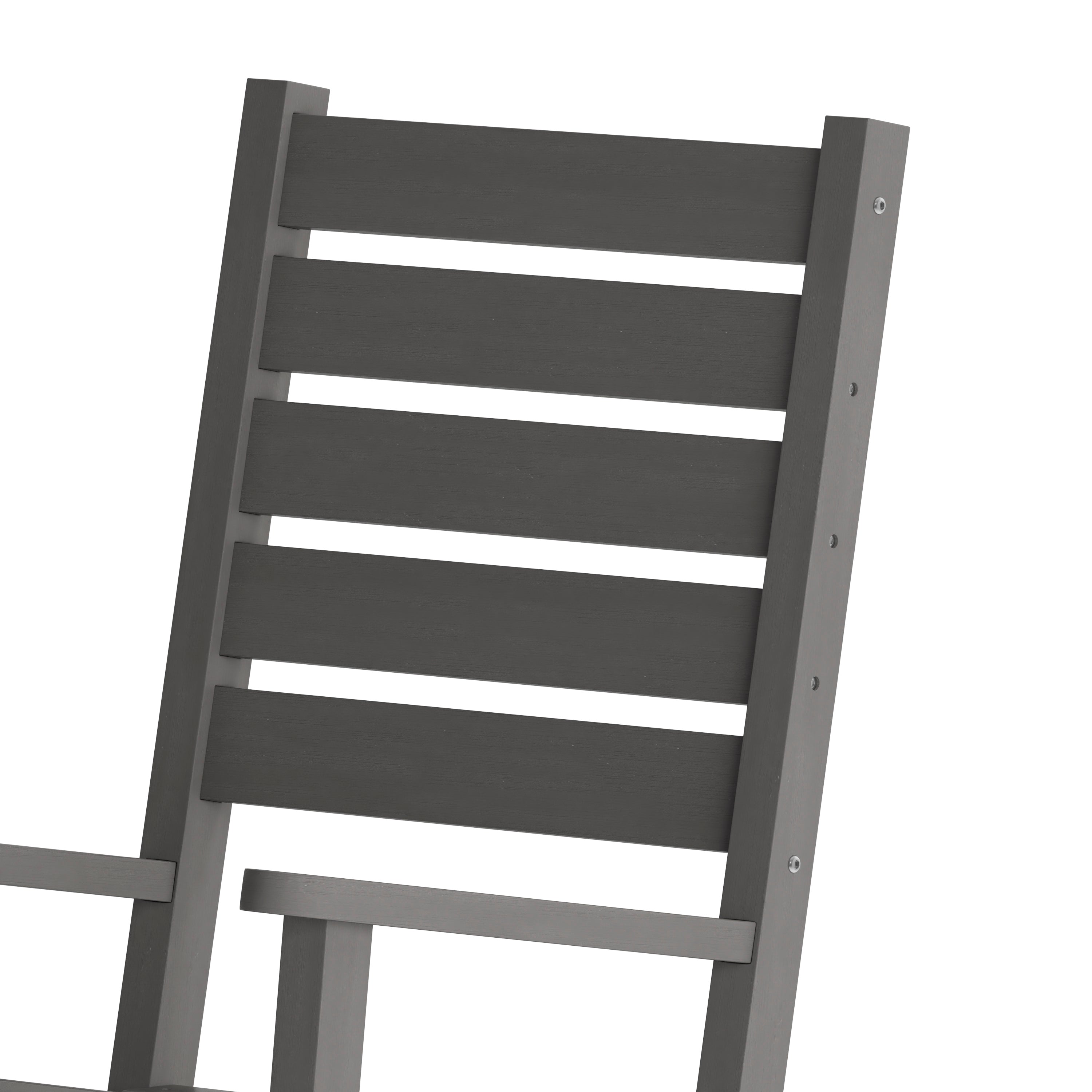 Manchester Contemporary Rocking Chair, All-Weather HDPE Indoor/Outdoor Rocker in Gray
