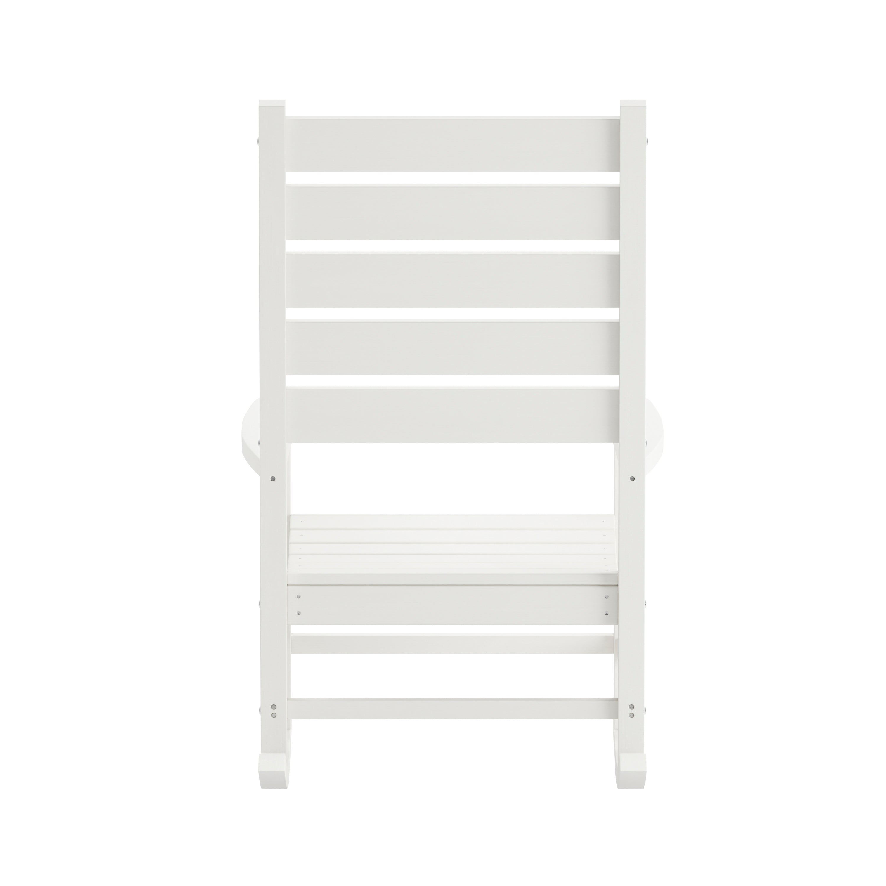 Manchester Contemporary Rocking Chair, All-Weather HDPE Indoor/Outdoor Rocker in White
