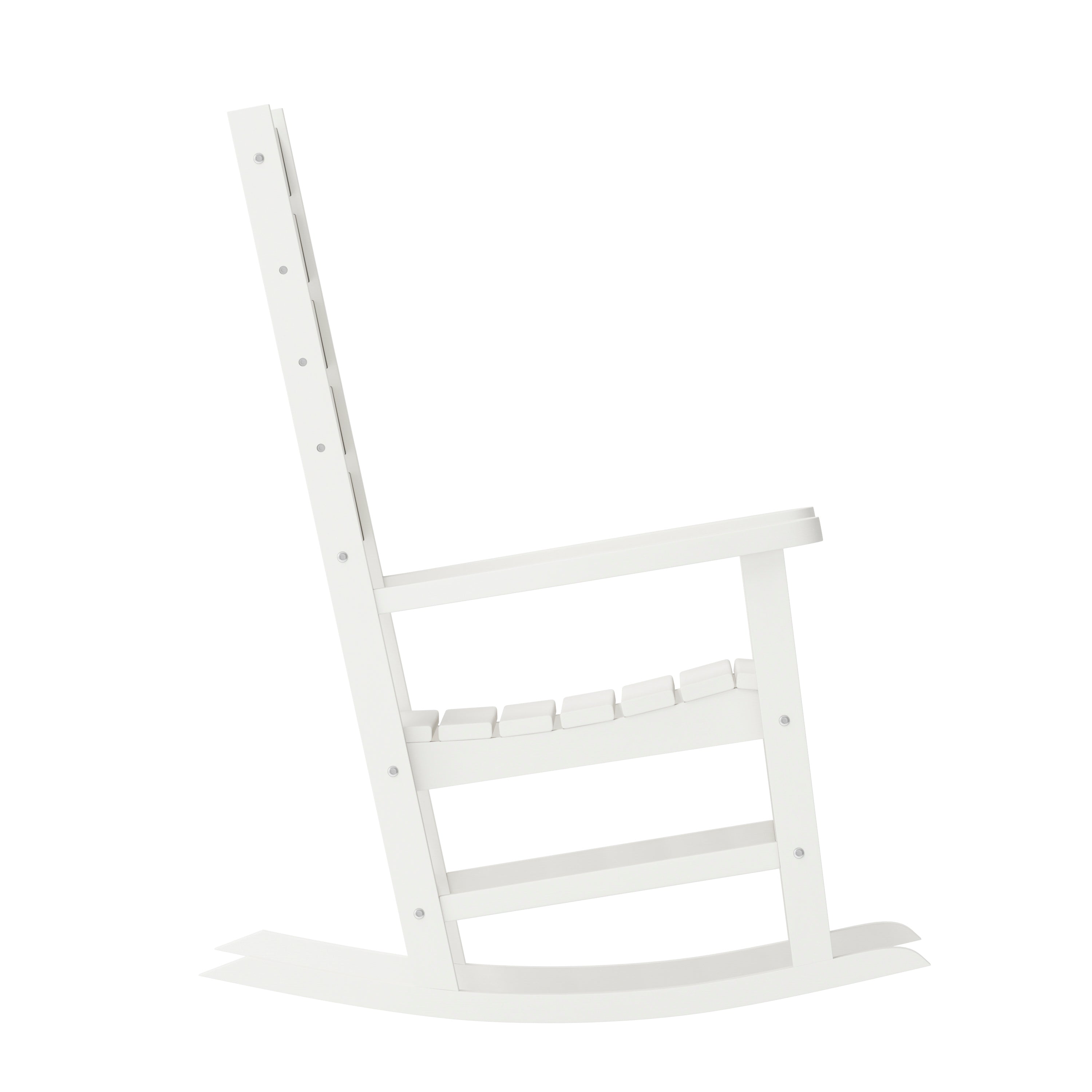 Manchester Contemporary Rocking Chair, All-Weather HDPE Indoor/Outdoor Rocker in White
