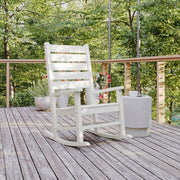 Manchester Contemporary Rocking Chair, All-Weather HDPE Indoor/Outdoor Rocker in White