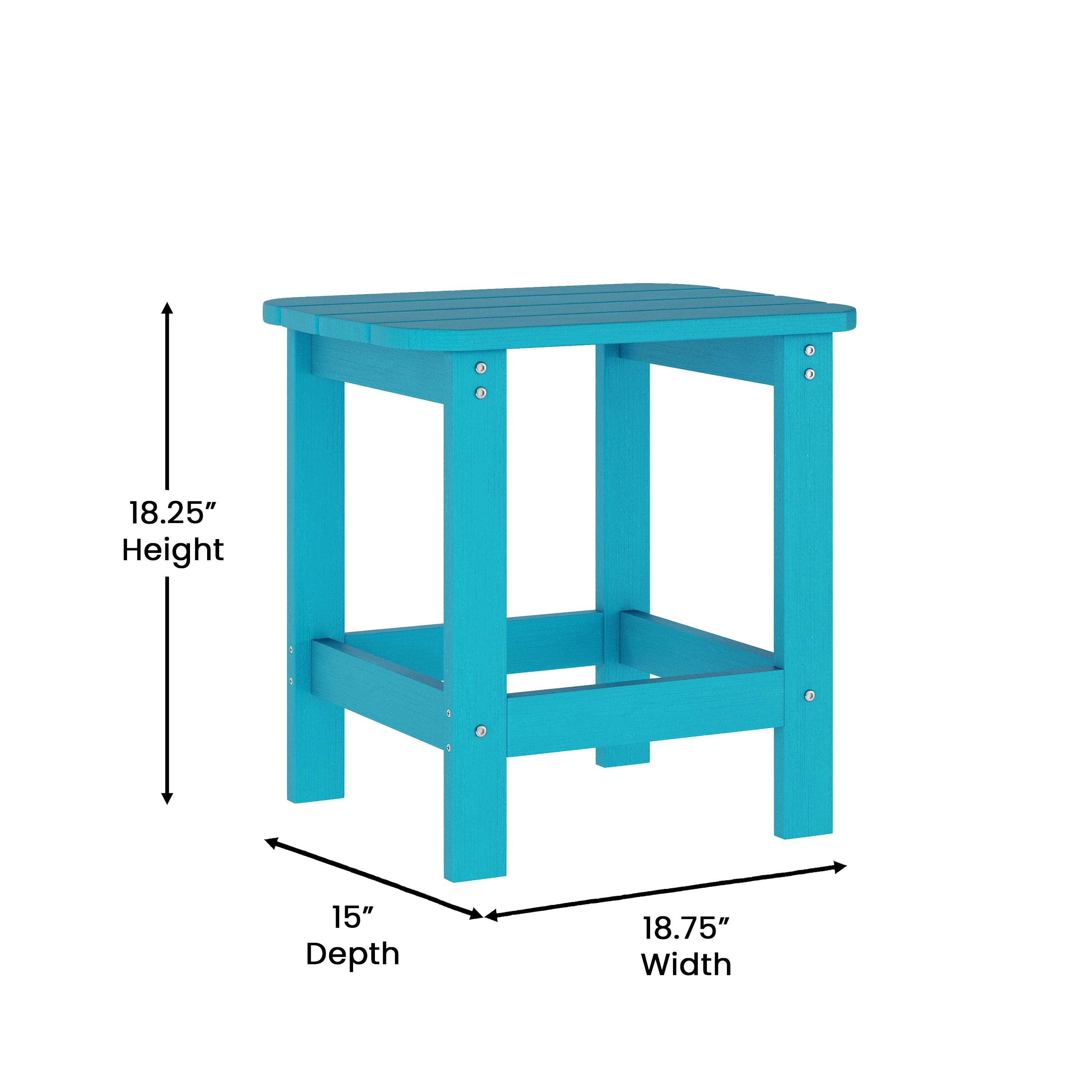 Manchester Commercial Grade 3-Piece Indoor/Outdoor Set with 2 Contemporary All-Weather HDPE Rocking Chairs and End Table in Blue