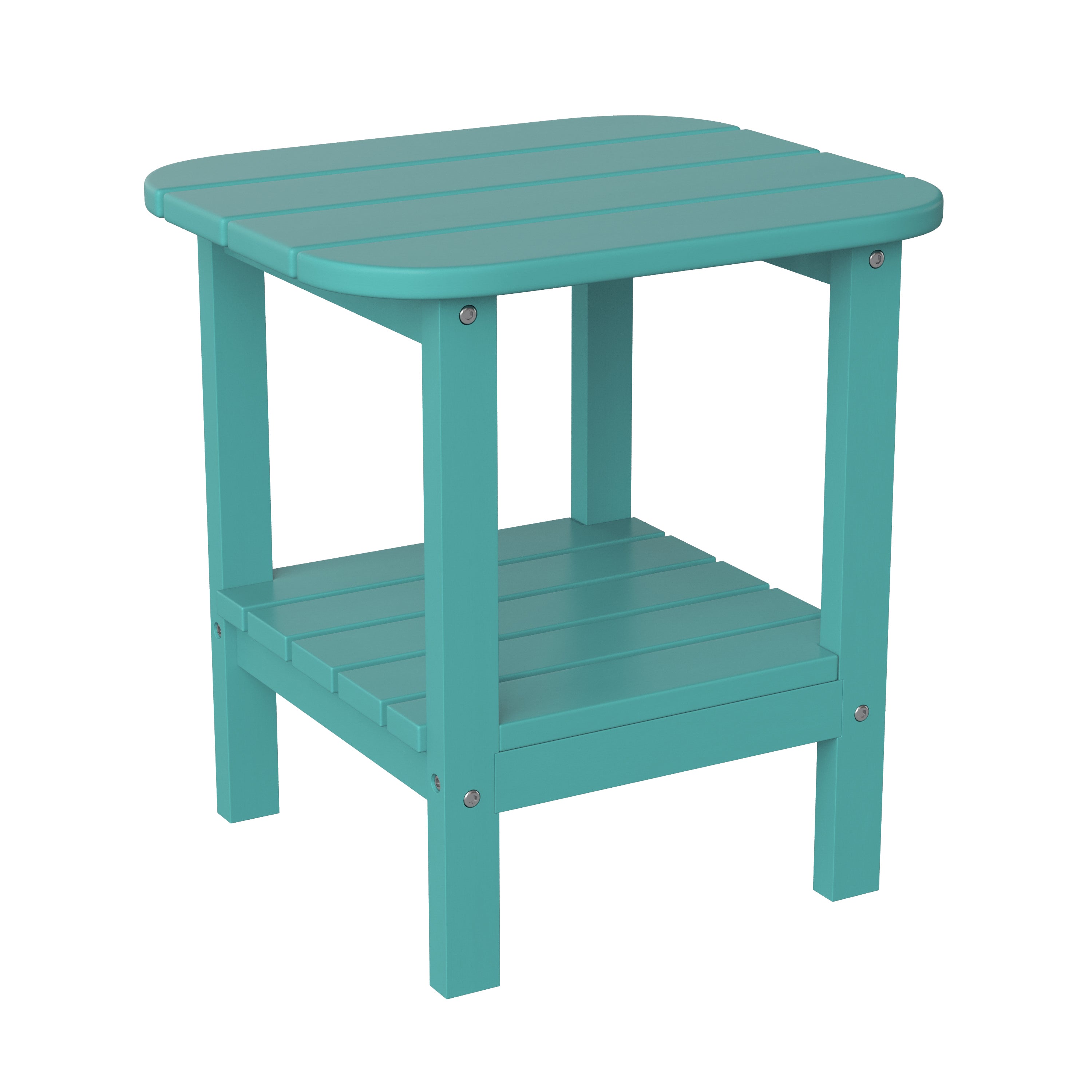 Manchester Commercial Grade 3-Piece Indoor/Outdoor Set with 2 Contemporary All-Weather HDPE Rocking Chairs and End Table in Blue