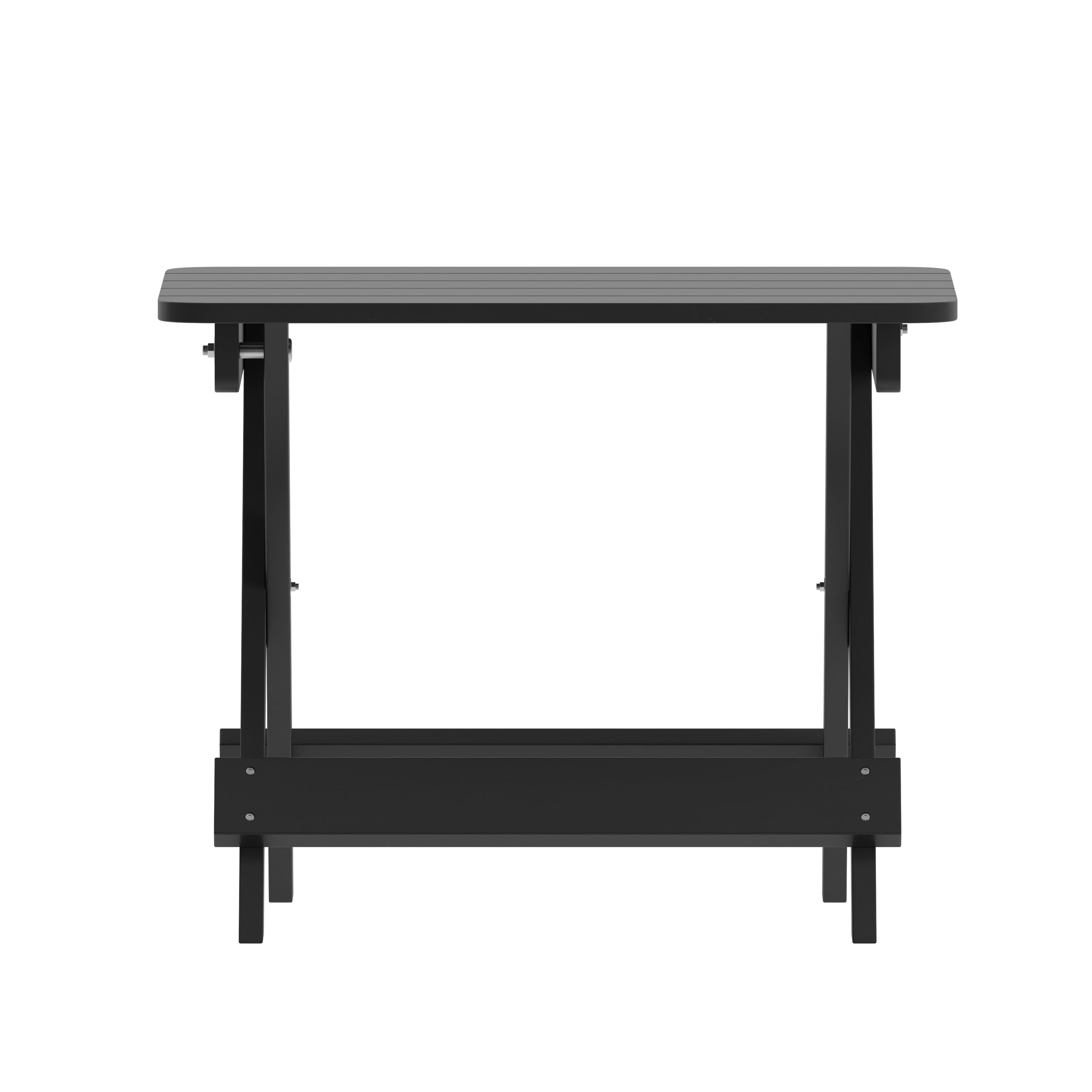 Halifax Outdoor Folding Side Table, Portable All-Weather HDPE Adirondack Side Table in Black