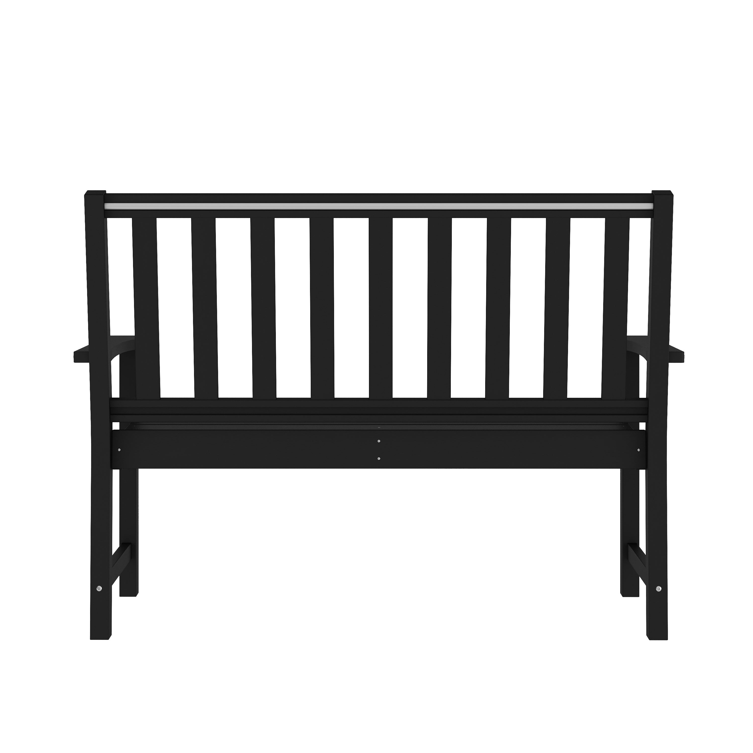 Ellsworth Commercial Grade 50" All Weather Indoor/Outdoor Recycled HDPE Bench with Contoured Seat in Black