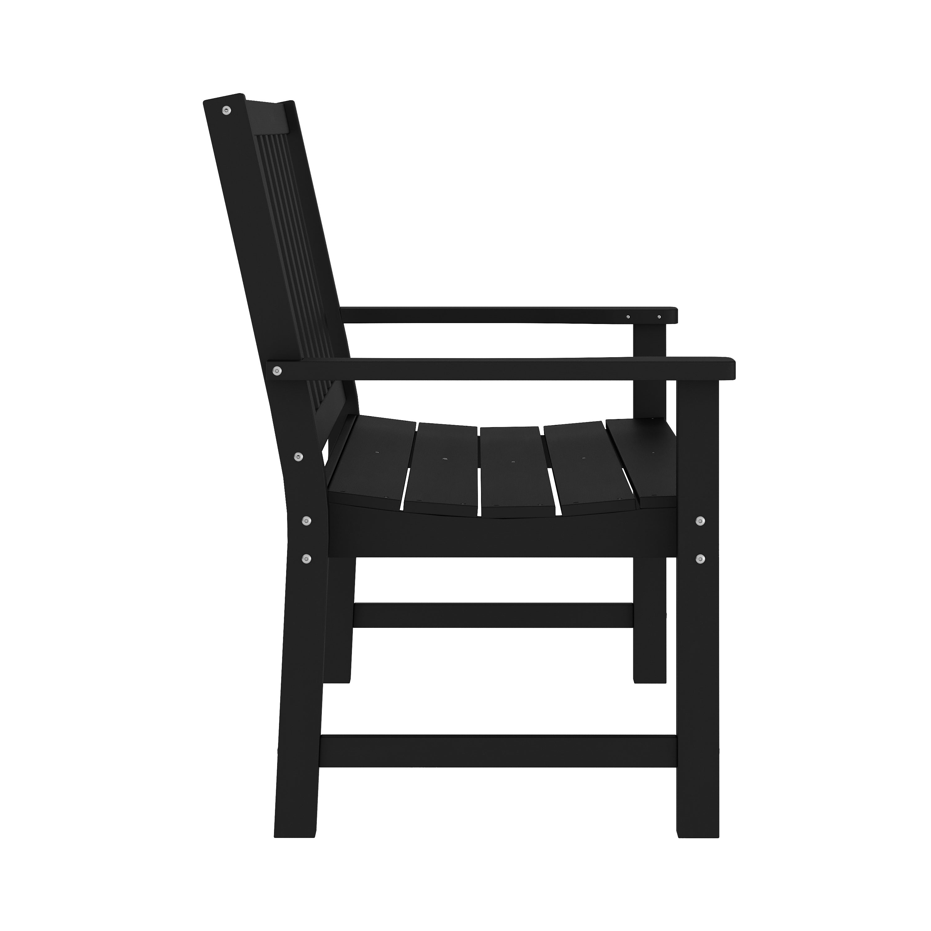 Ellsworth Commercial Grade 50" All Weather Indoor/Outdoor Recycled HDPE Bench with Contoured Seat in Black