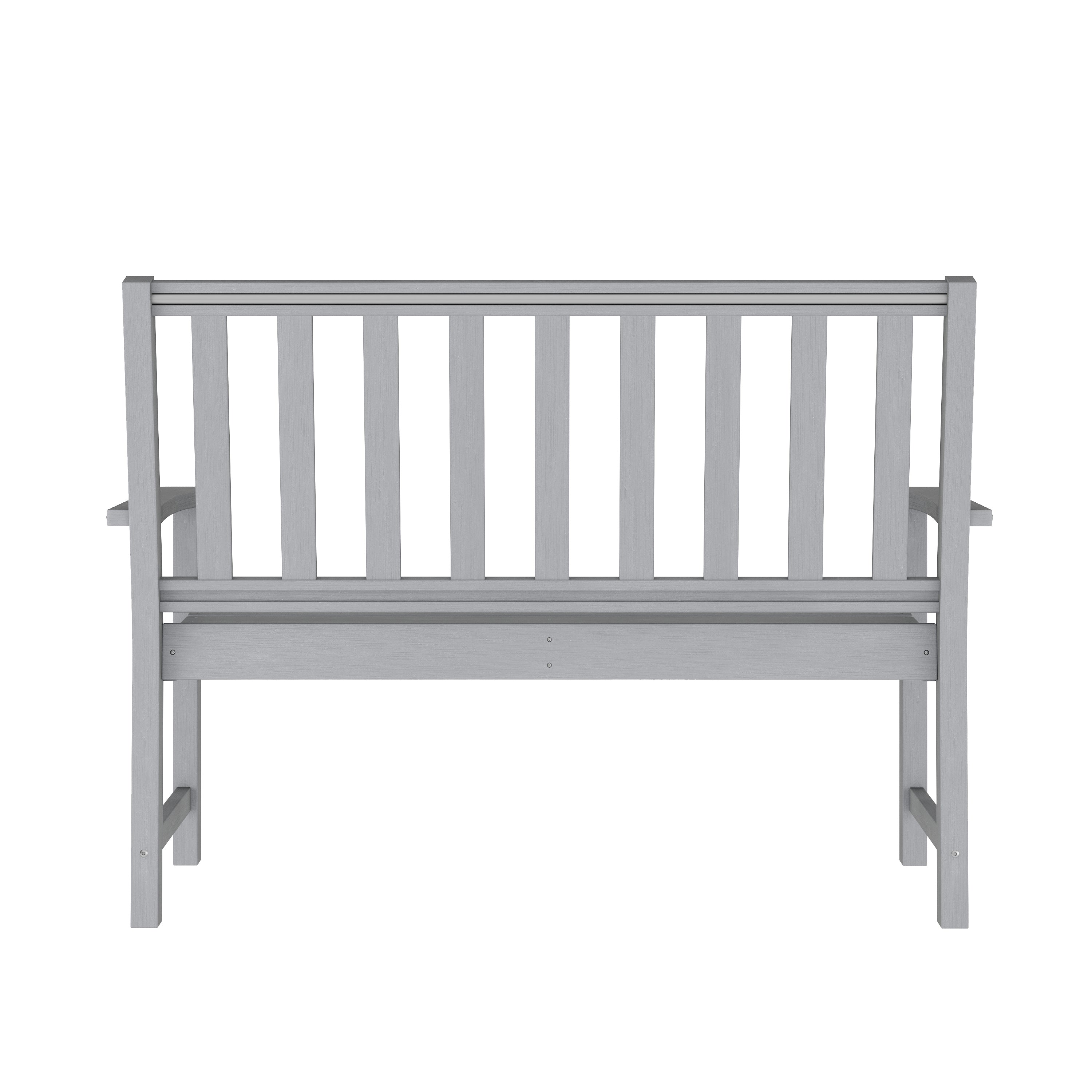 Ellsworth Commercial Grade 50" All Weather Indoor/Outdoor Recycled HDPE Bench with Contoured Seat in Gray