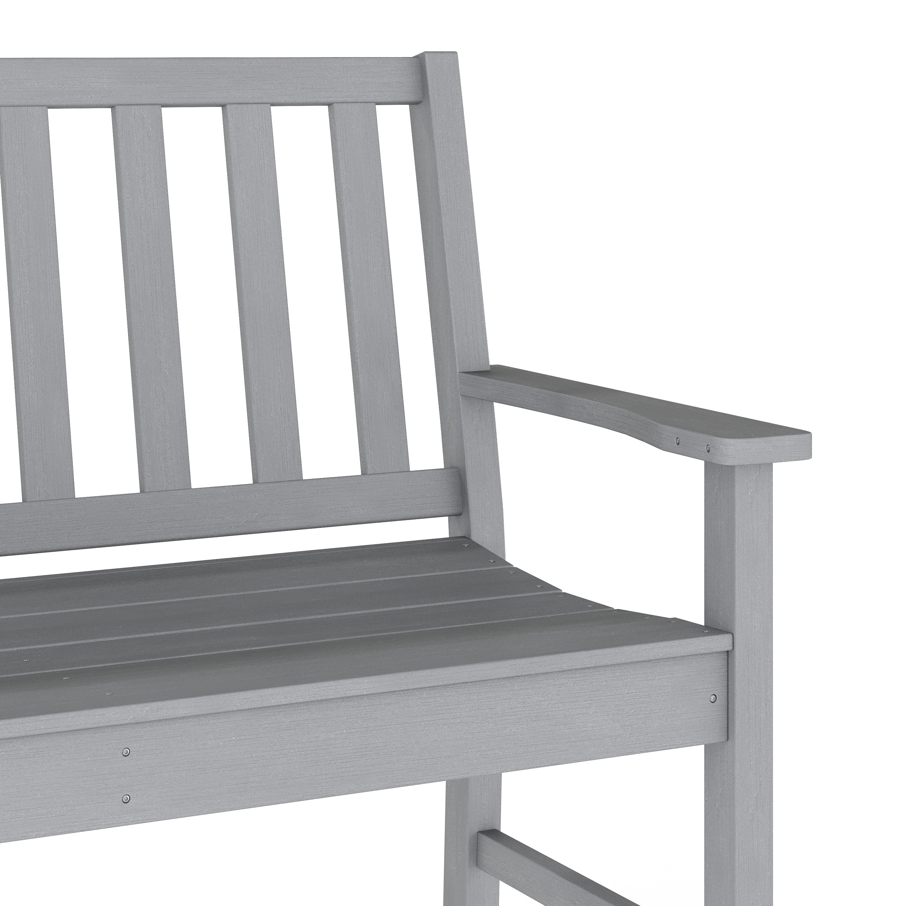 Ellsworth Commercial Grade 50" All Weather Indoor/Outdoor Recycled HDPE Bench with Contoured Seat in Gray