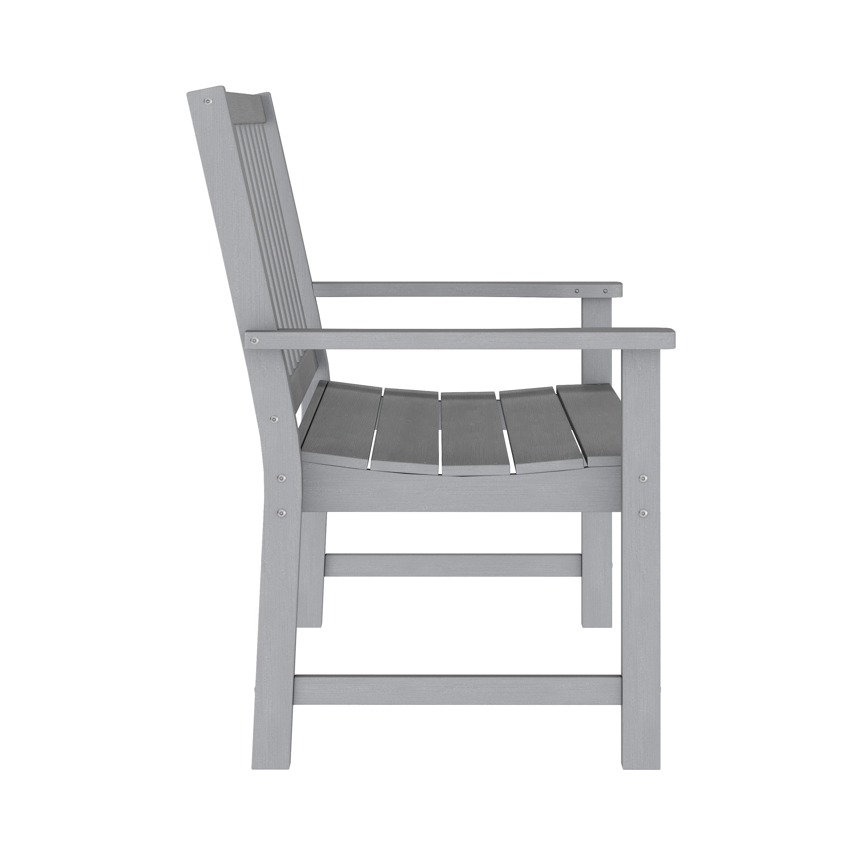 Ellsworth Commercial Grade 50" All Weather Indoor/Outdoor Recycled HDPE Bench with Contoured Seat in Gray