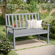 Ellsworth Commercial Grade 50" All Weather Indoor/Outdoor Recycled HDPE Bench with Contoured Seat in Gray