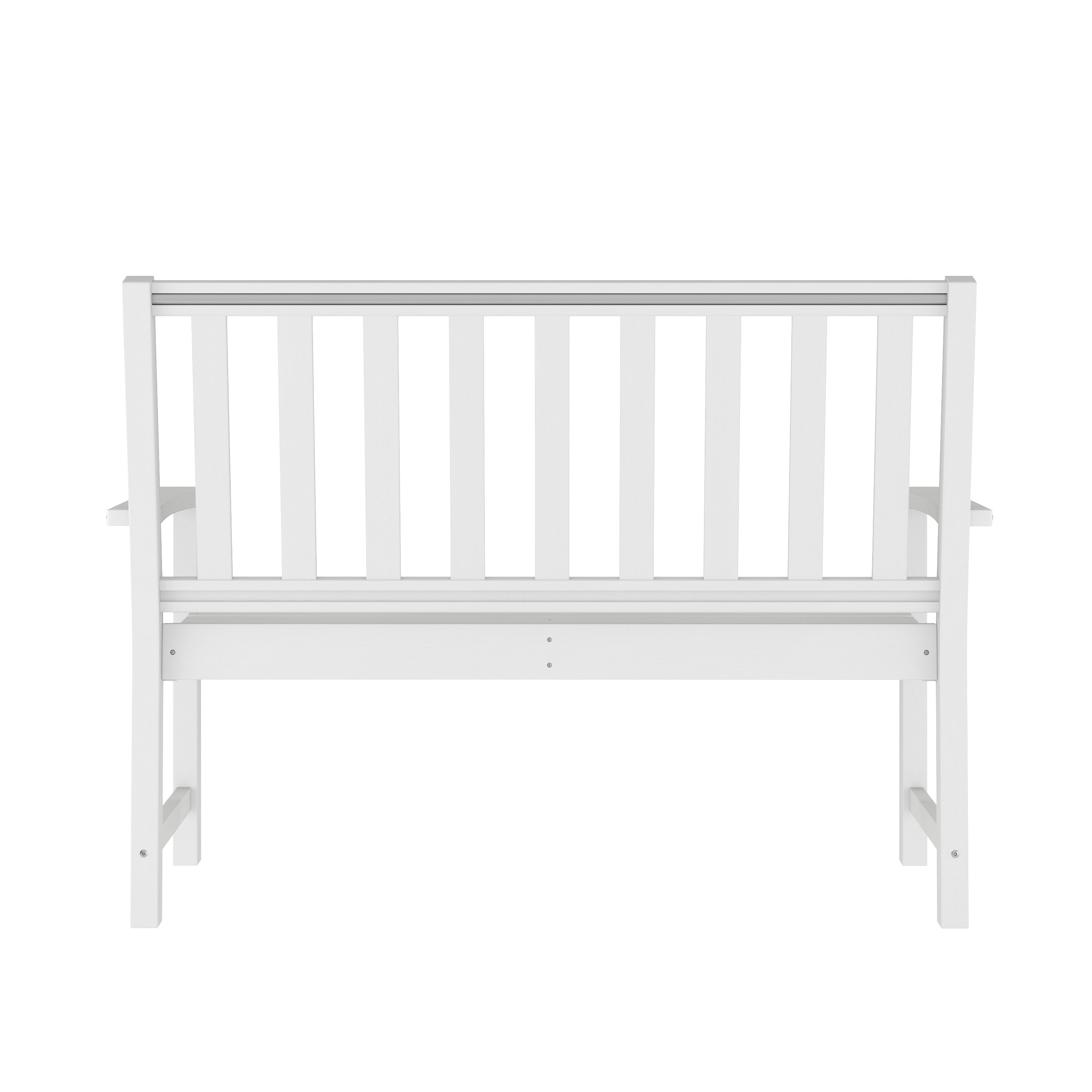 Ellsworth Commercial Grade 50" All Weather Indoor/Outdoor Recycled HDPE Bench with Contoured Seat in White