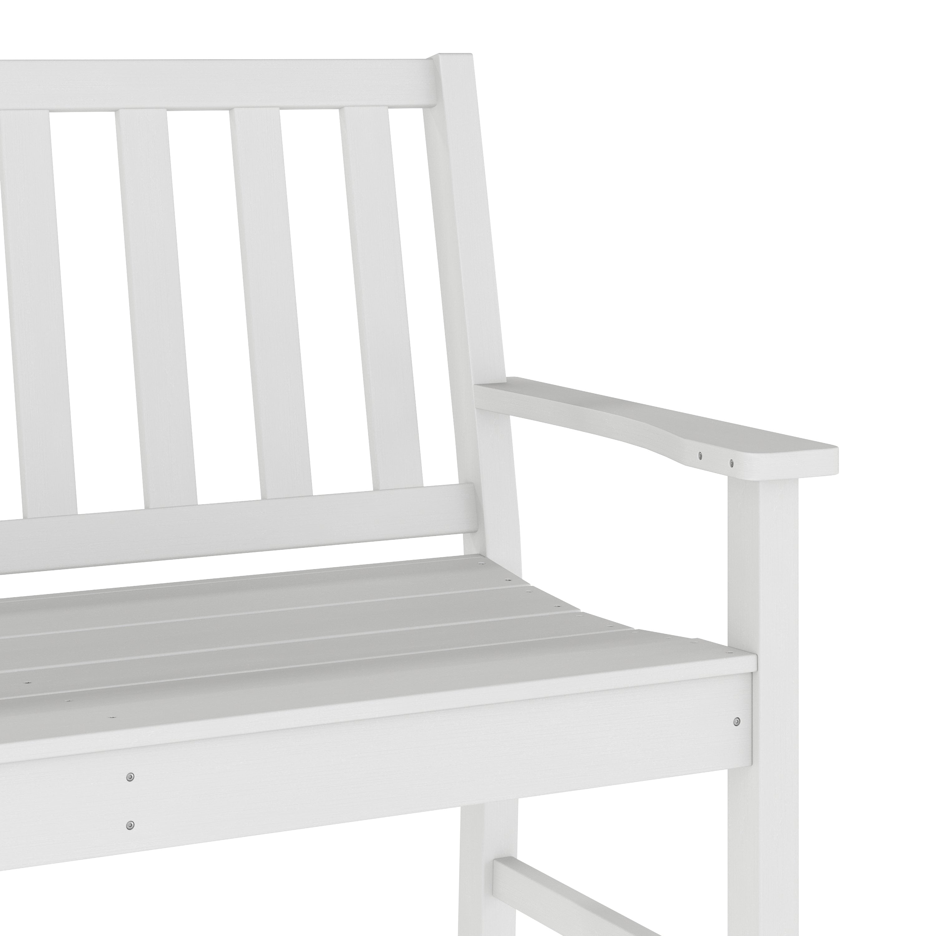 Ellsworth Commercial Grade 50" All Weather Indoor/Outdoor Recycled HDPE Bench with Contoured Seat in White
