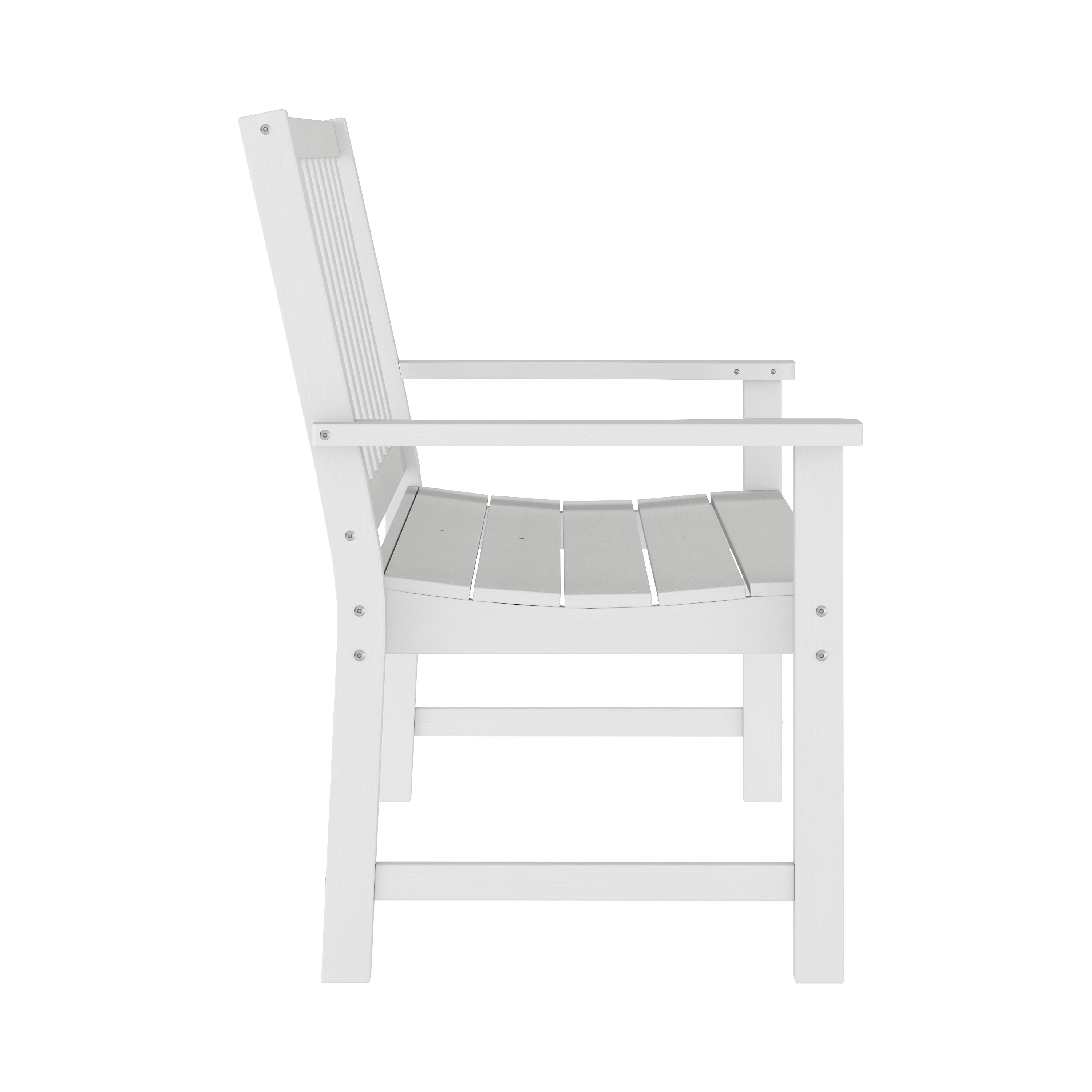 Ellsworth Commercial Grade 50" All Weather Indoor/Outdoor Recycled HDPE Bench with Contoured Seat in White