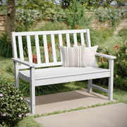 Ellsworth Commercial Grade 50" All Weather Indoor/Outdoor Recycled HDPE Bench with Contoured Seat in White