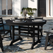 Colonel Commercial Grade Indoor/Outdoor 48" Round Recycled HDPE Adirondack Dining Table for 4 in Black