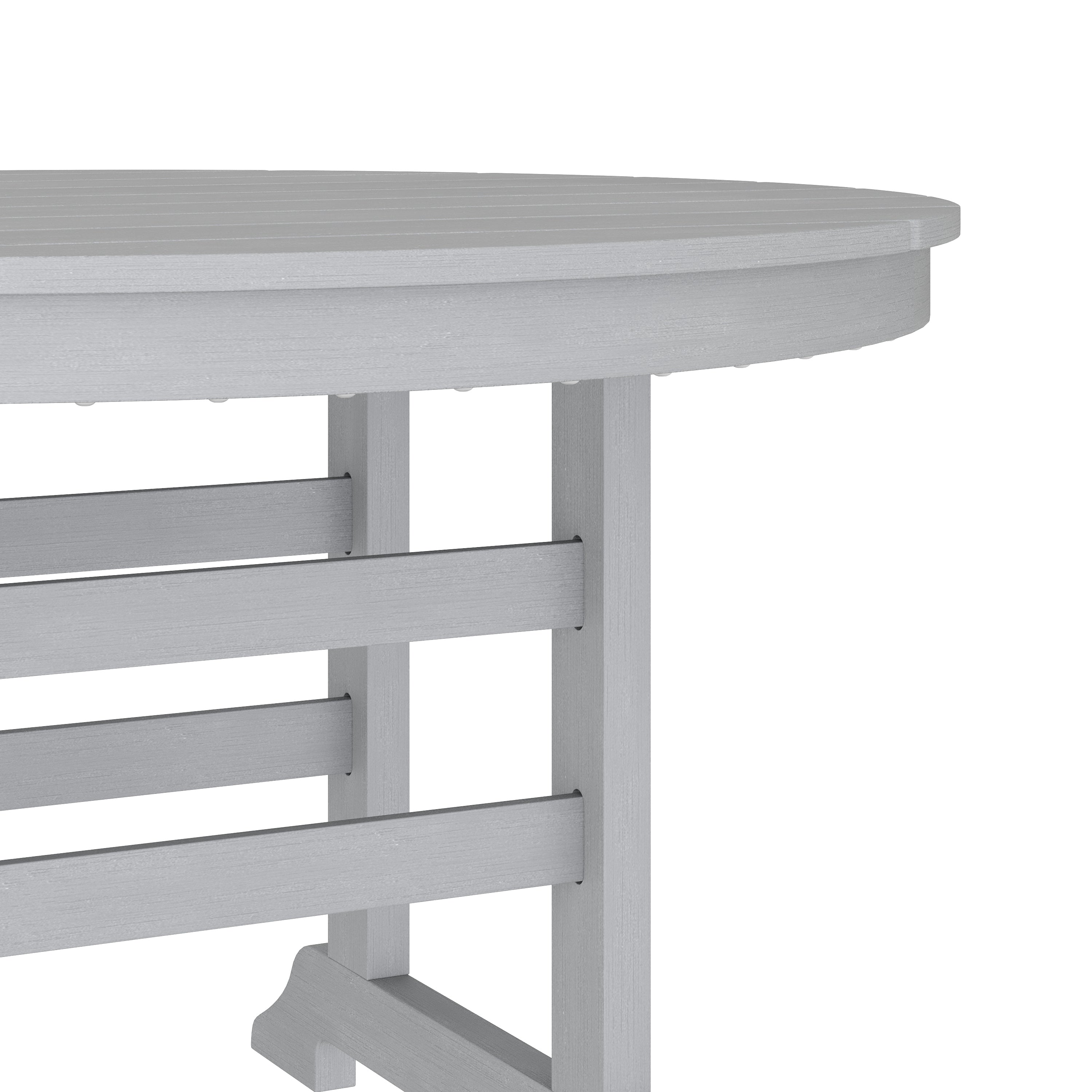 Colonel Commercial Grade Indoor/Outdoor 48" Round Recycled HDPE Adirondack Dining Table for 4 in Gray