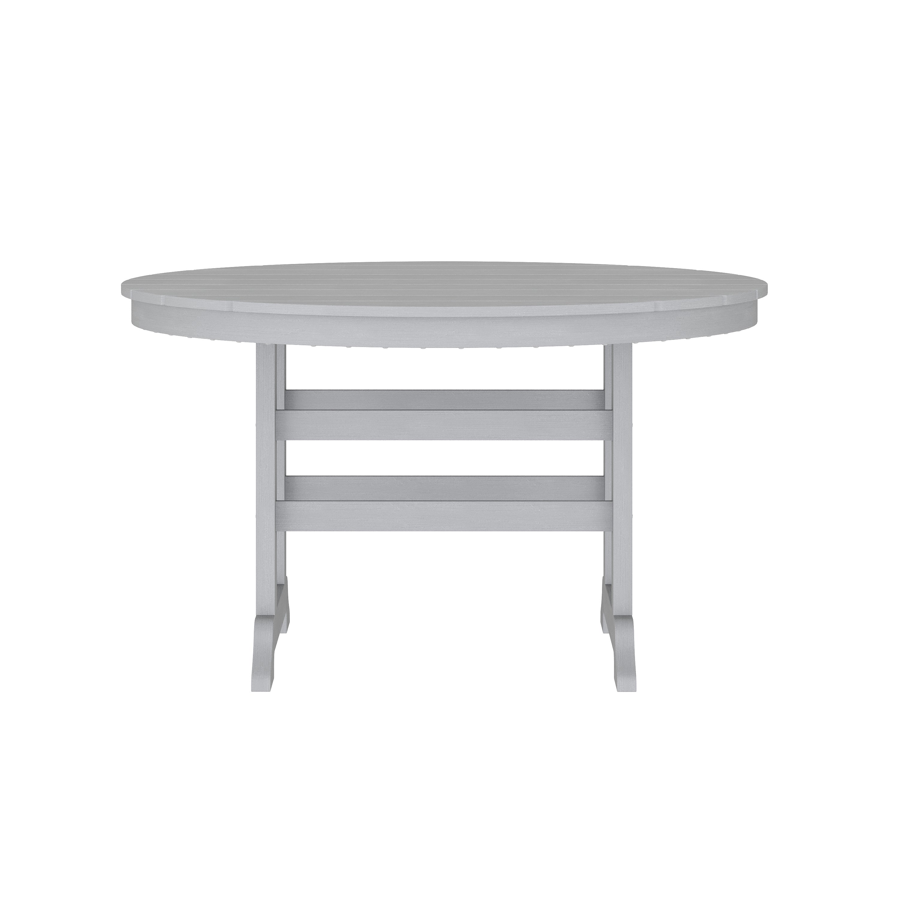 Colonel Commercial Grade Indoor/Outdoor 48" Round Recycled HDPE Adirondack Dining Table for 4 in Gray