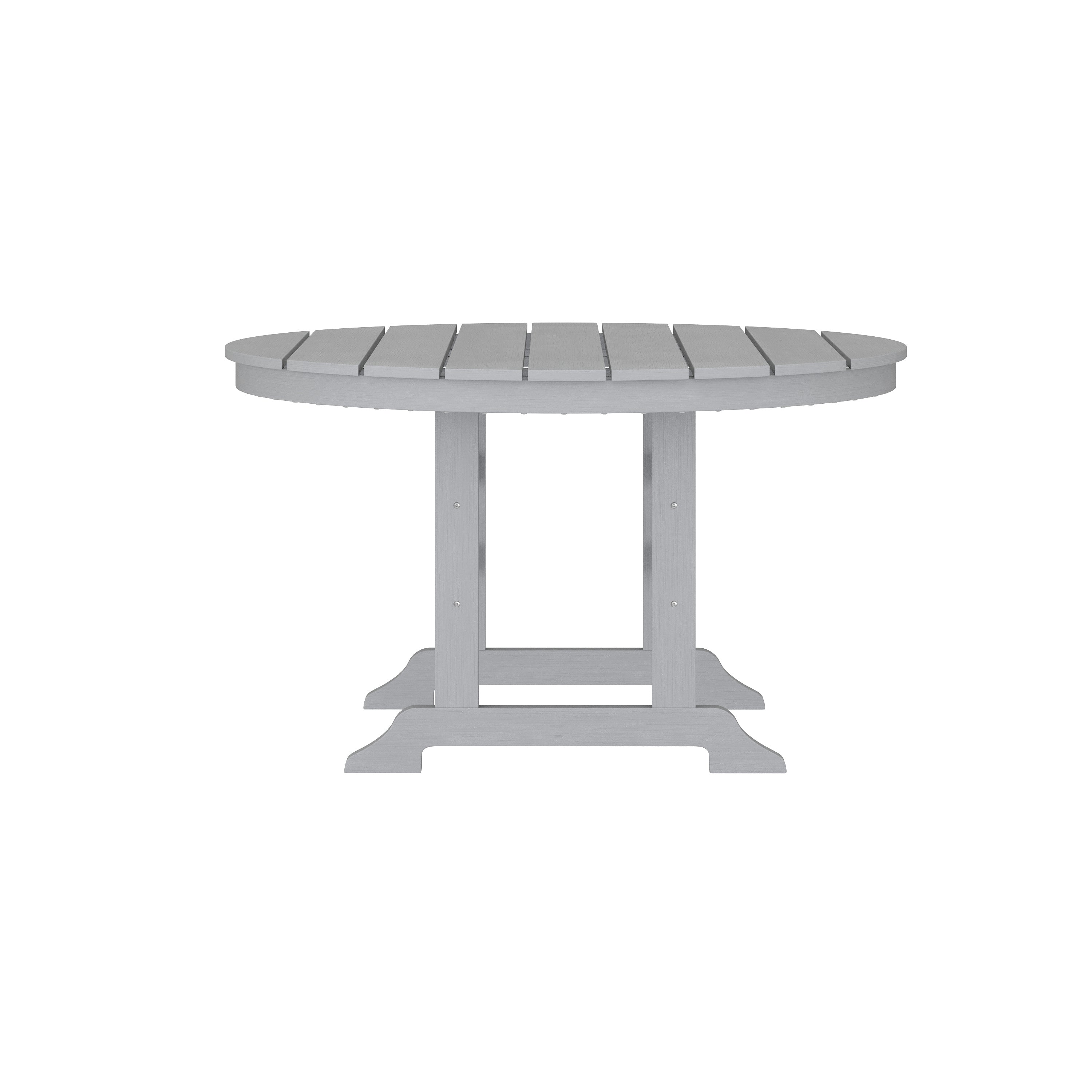 Colonel Commercial Grade Indoor/Outdoor 48" Round Recycled HDPE Adirondack Dining Table for 4 in Gray