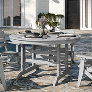 Colonel Commercial Grade Indoor/Outdoor 48" Round Recycled HDPE Adirondack Dining Table for 4 in Gray