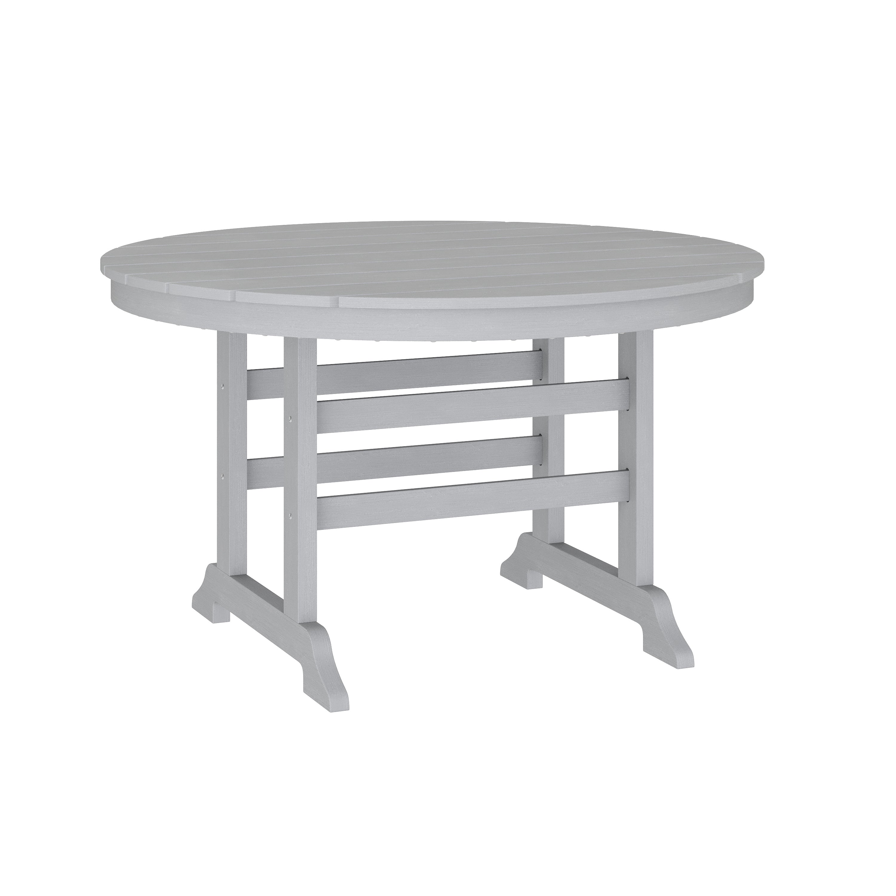 Tolleson Commercial 5 Piece Adirondack Dining Set with 48" Round Indoor/Outdoor Recycled HDPE Table and 4 Chairs with Cupholders in Gray