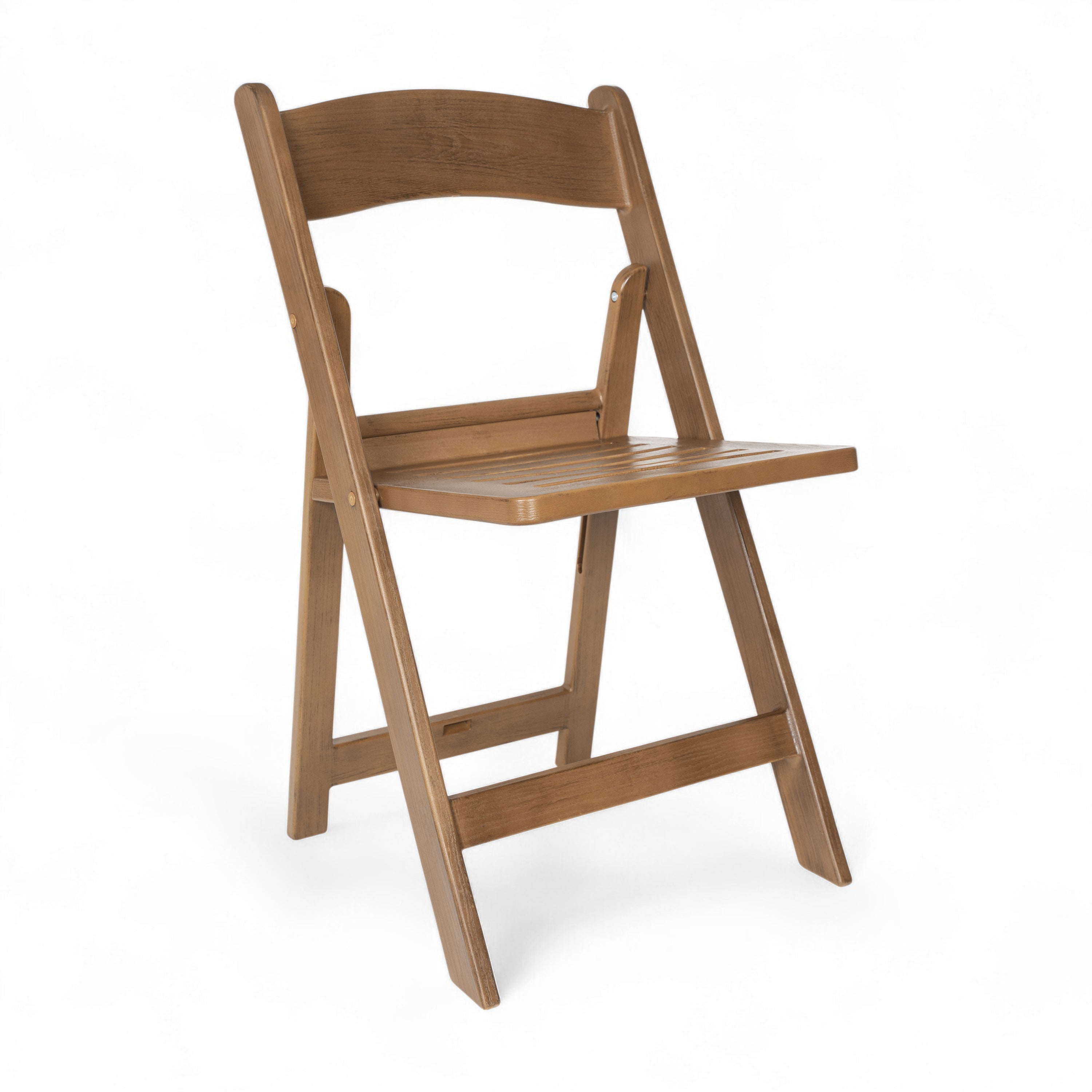 HERCULES Commercial Chestnut Indoor/Outdoor Lightweight Wood Look Resin Folding Event Chair with Slatted Seat