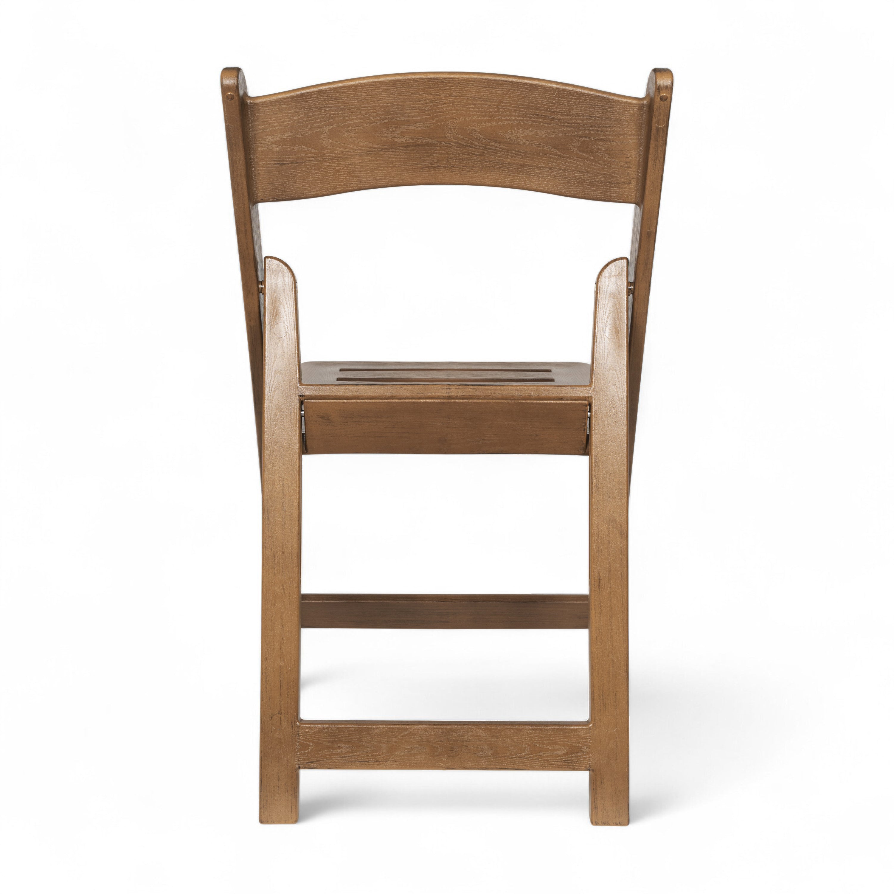 HERCULES Commercial Chestnut Indoor/Outdoor Lightweight Wood Look Resin Folding Event Chair with Slatted Seat