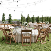 HERCULES Commercial Chestnut Indoor/Outdoor Lightweight Wood Look Resin Folding Event Chair with Slatted Seat