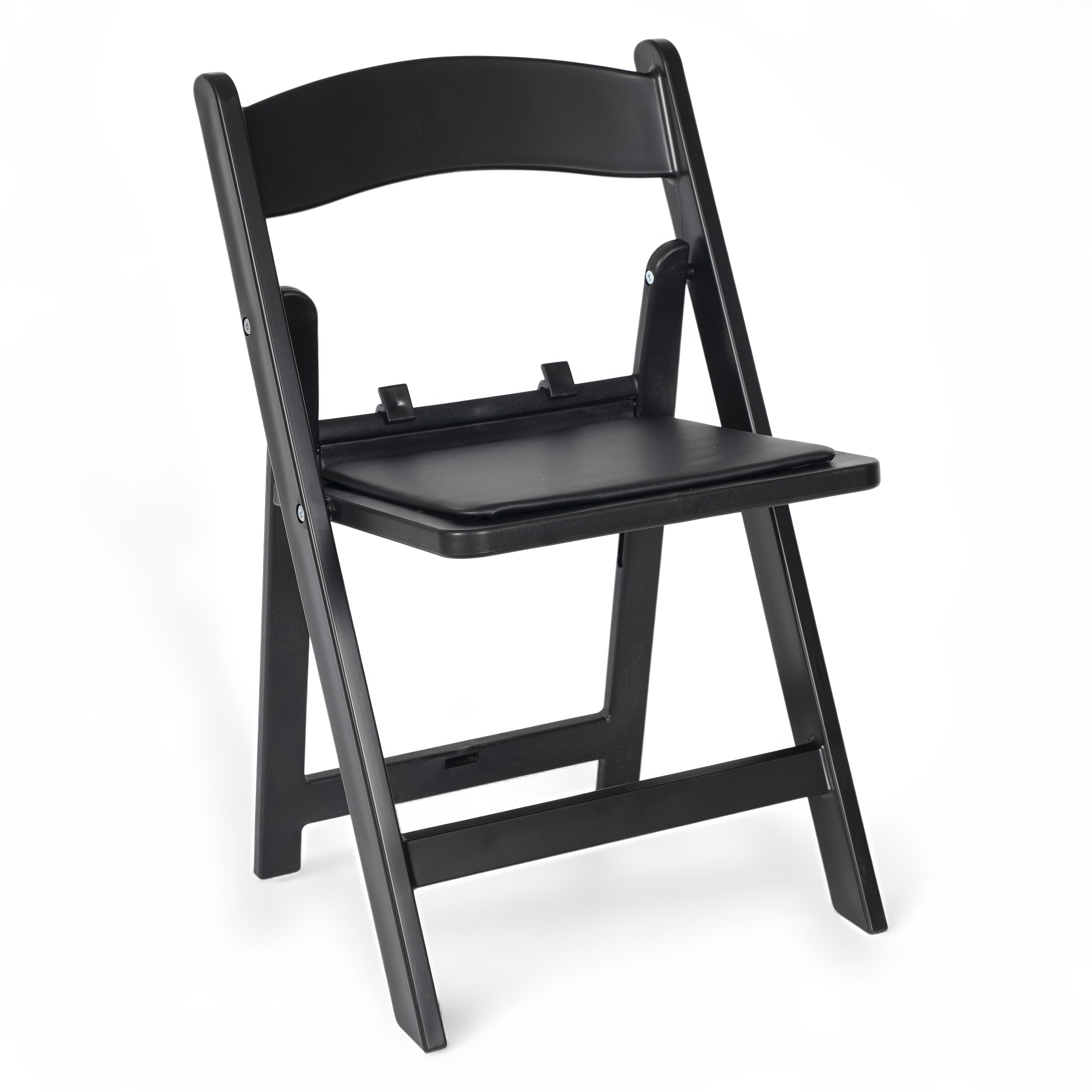 HERCULES Kids Black Resin Folding Chair with Black Vinyl Padded Seat
