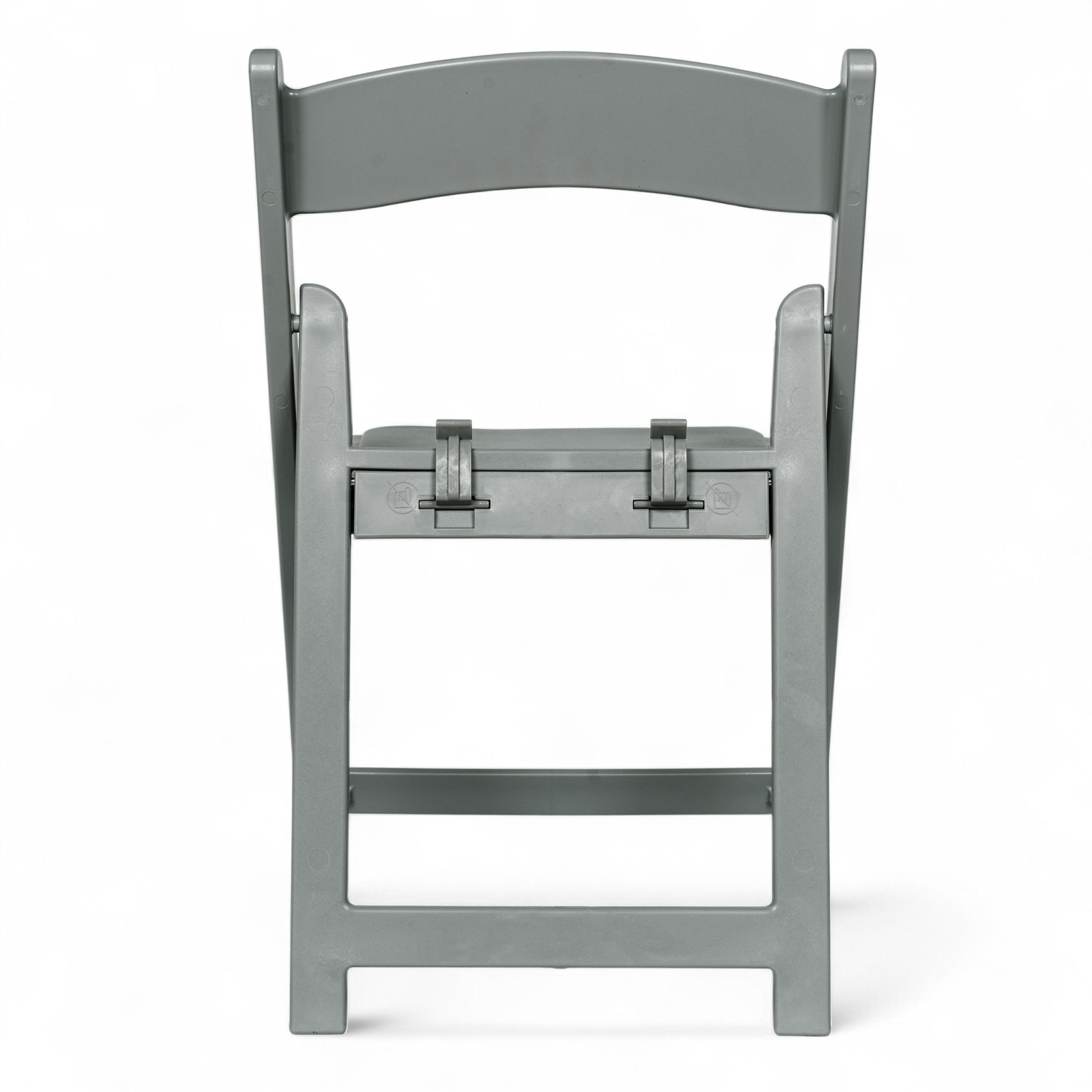 HERCULES Kids Gray Resin Folding Chair with White Gray Padded Seat