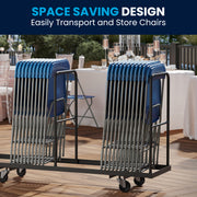 Hercules Series Plastic Folding Chair Blue - 2 Pack 650LB Weight Capacity Comfortable Event Chair-Lightweight Folding Chair