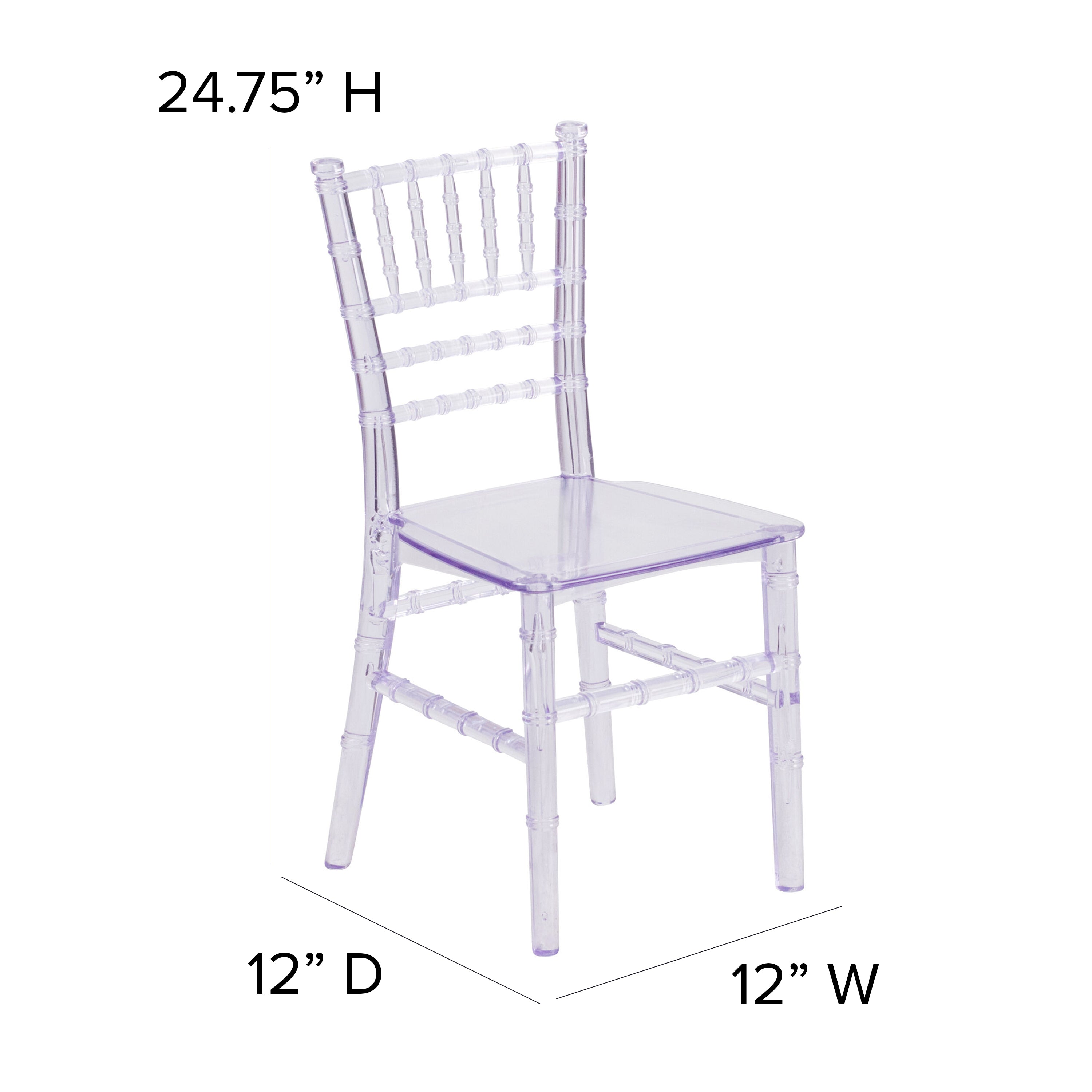 HERCULES Child Size Transparent Chiavari Chair – Durable Resin Kids Chair for Weddings, Parties & Everyday Use