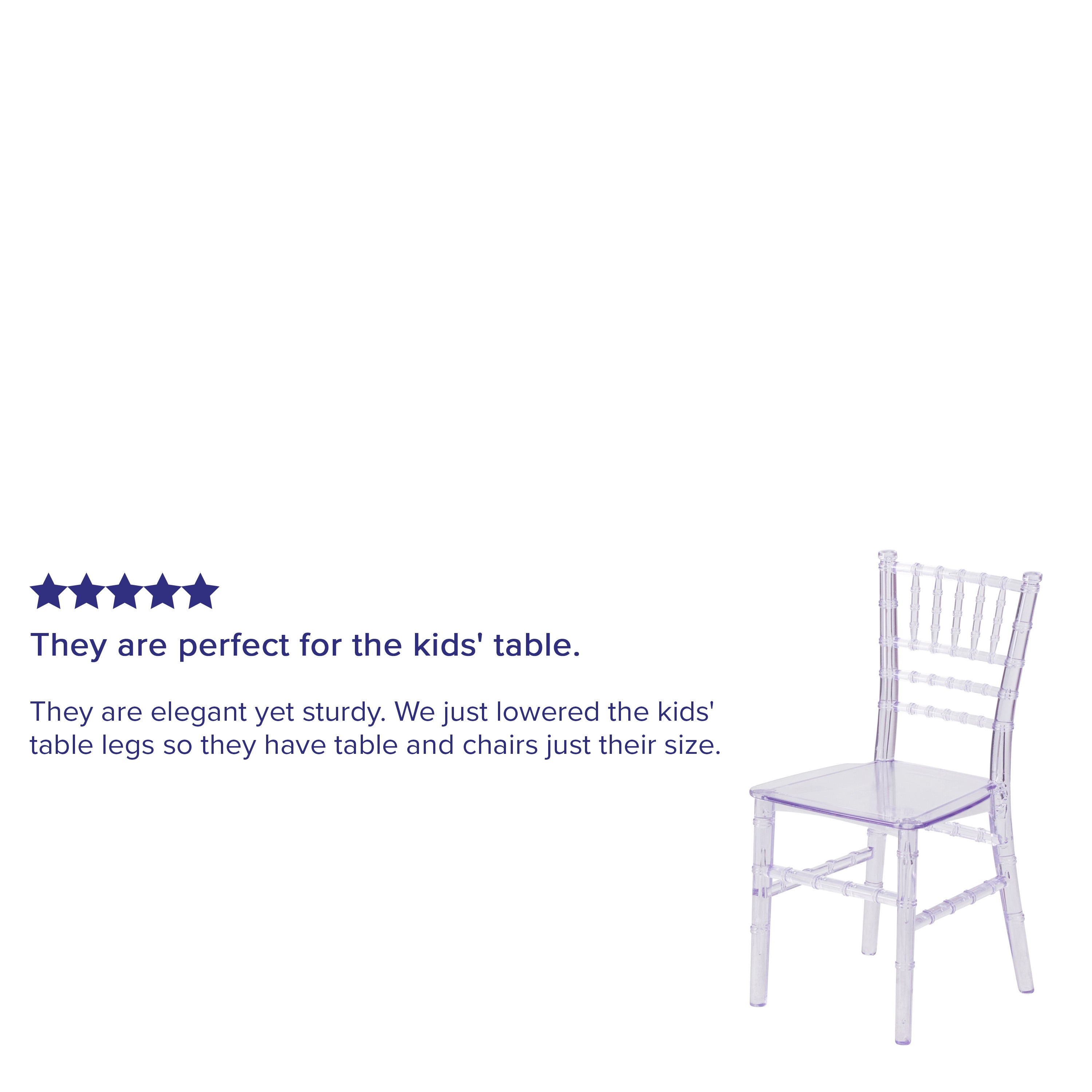 HERCULES Child Size Transparent Chiavari Chair – Durable Resin Kids Chair for Weddings, Parties & Everyday Use