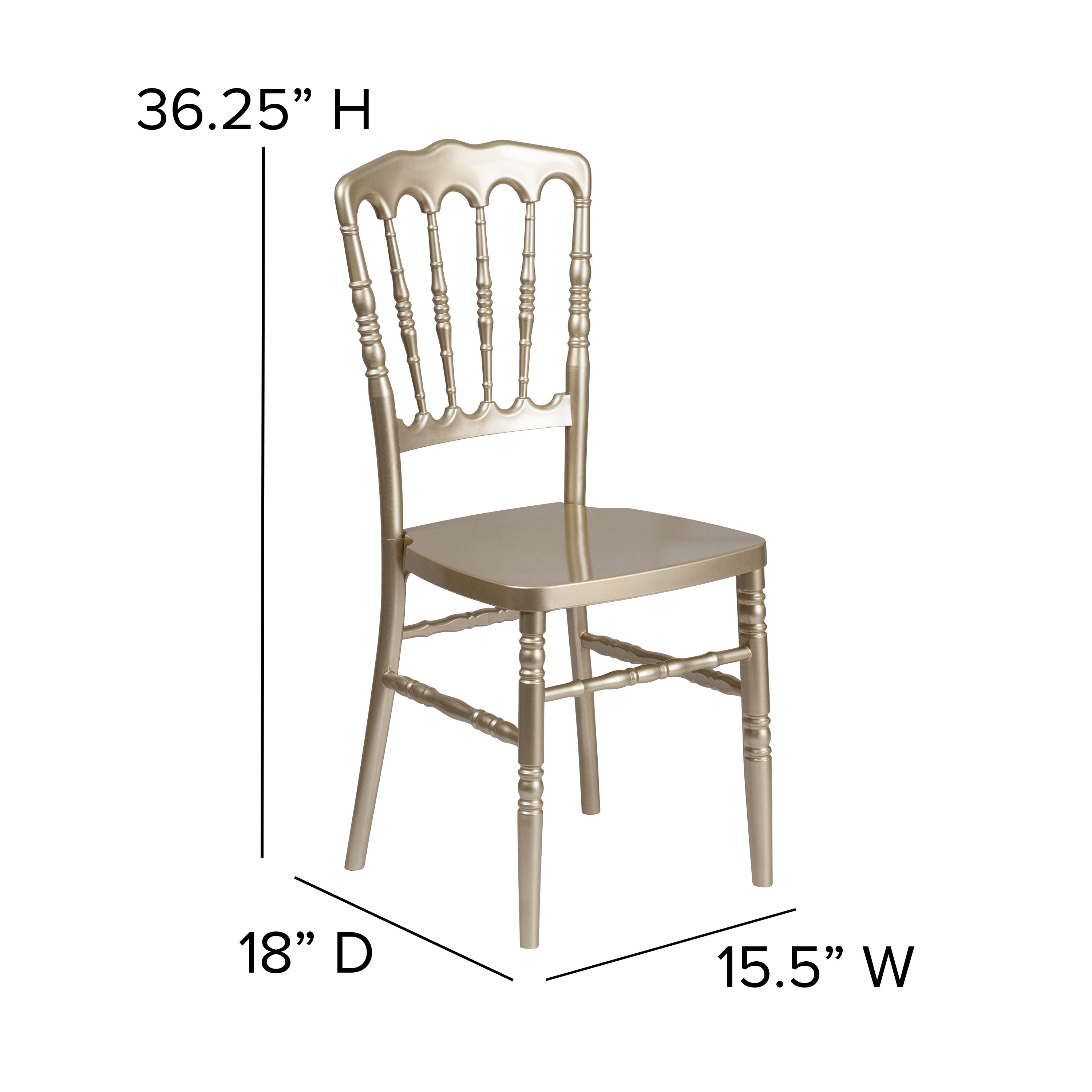 HERCULES Series Gold Resin Stacking Napoleon Chair