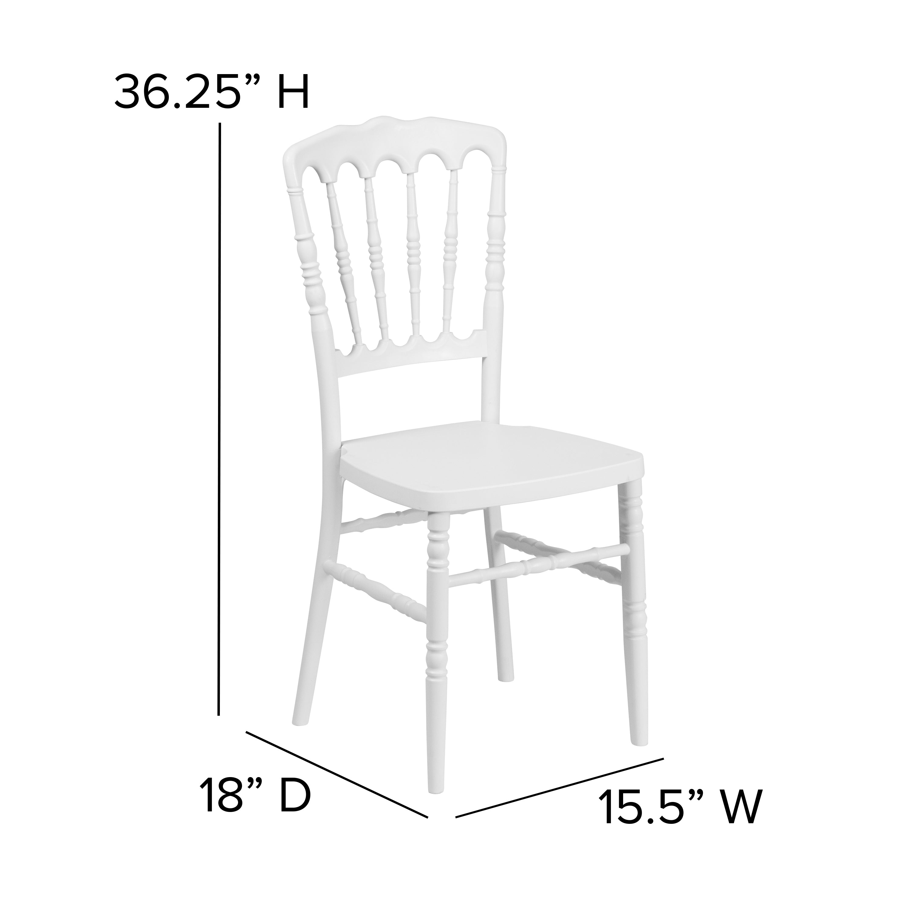 HERCULES Series White Resin Stacking Napoleon Chair