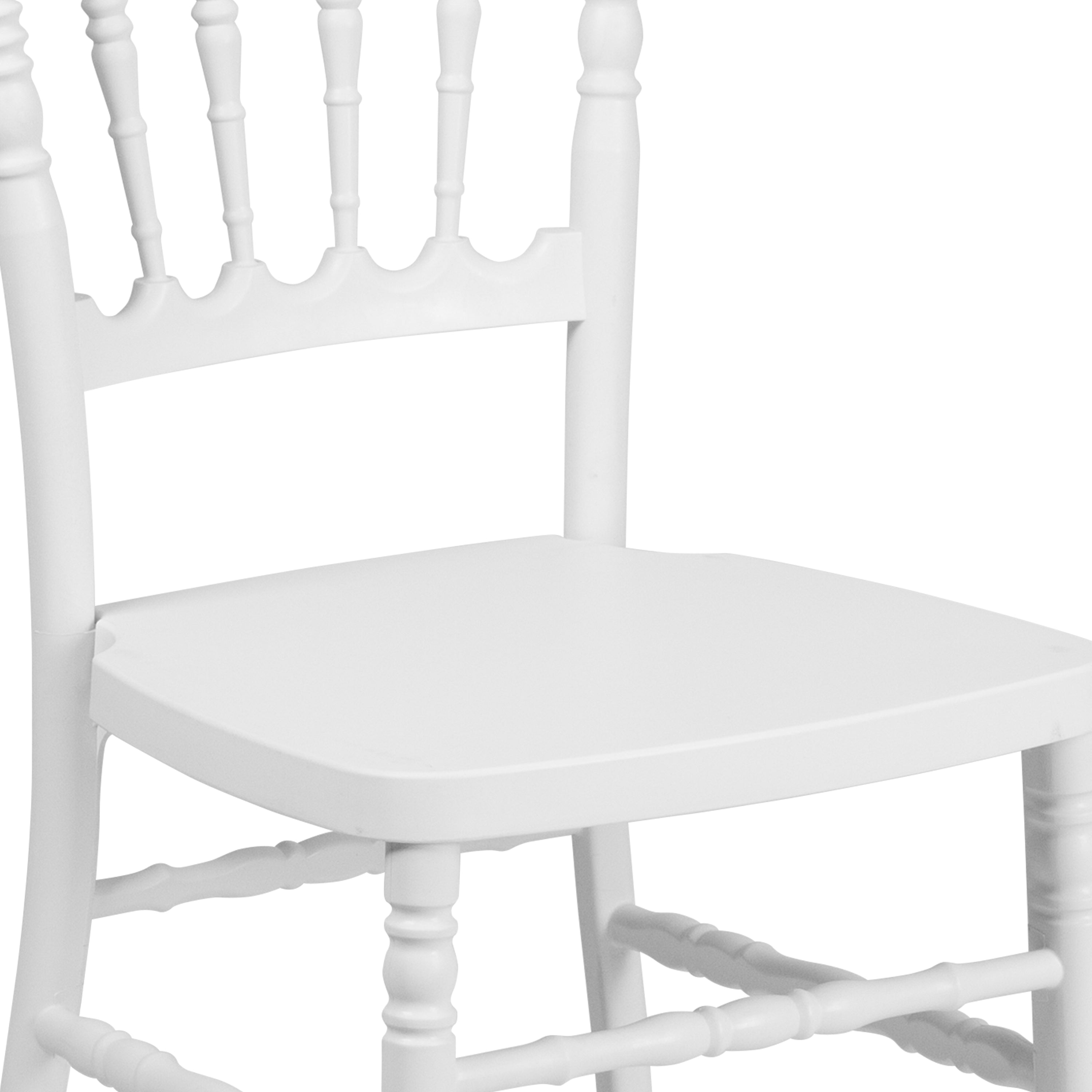 HERCULES Series White Resin Stacking Napoleon Chair