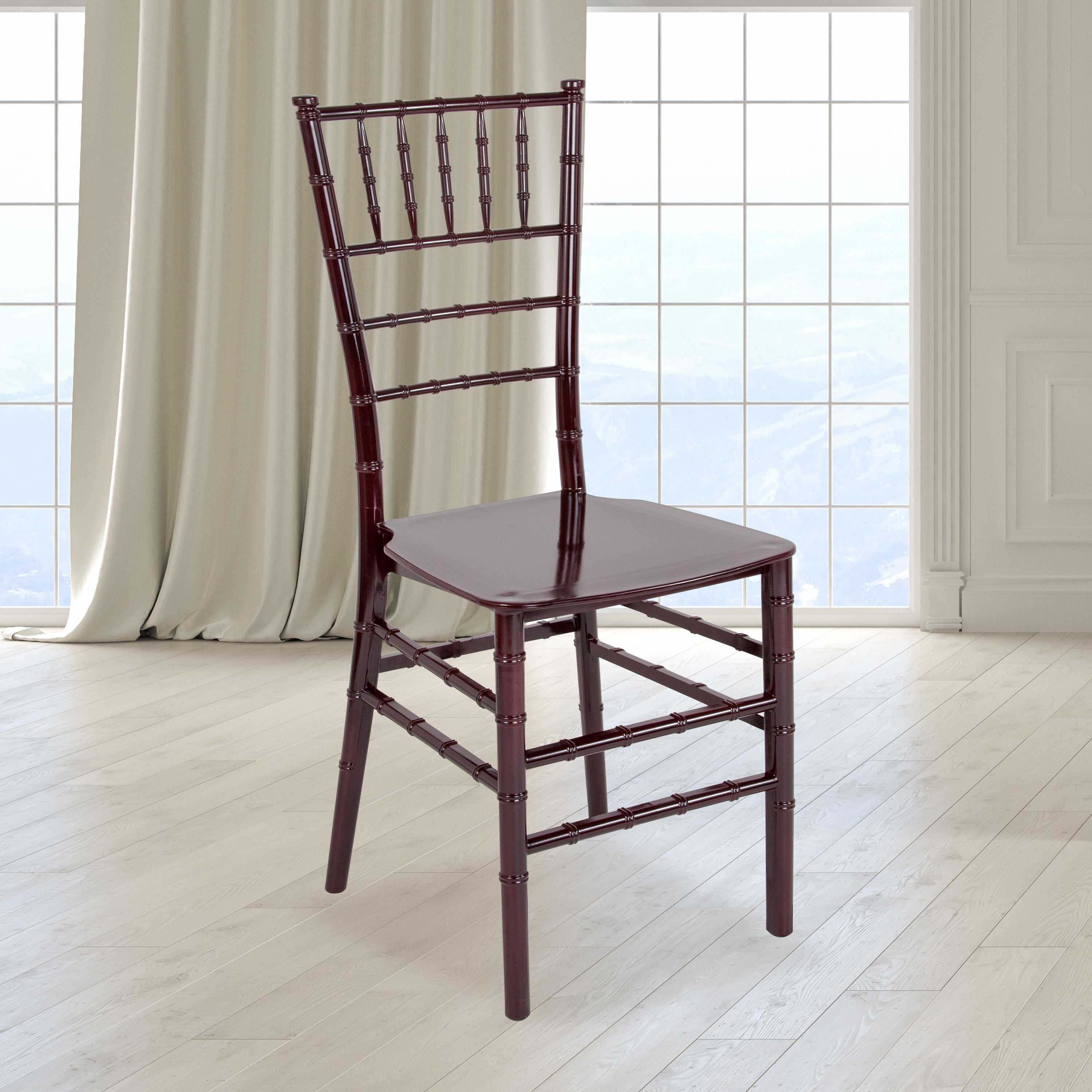 HERCULES Series Mahogany Resin Stacking Chiavari Chair