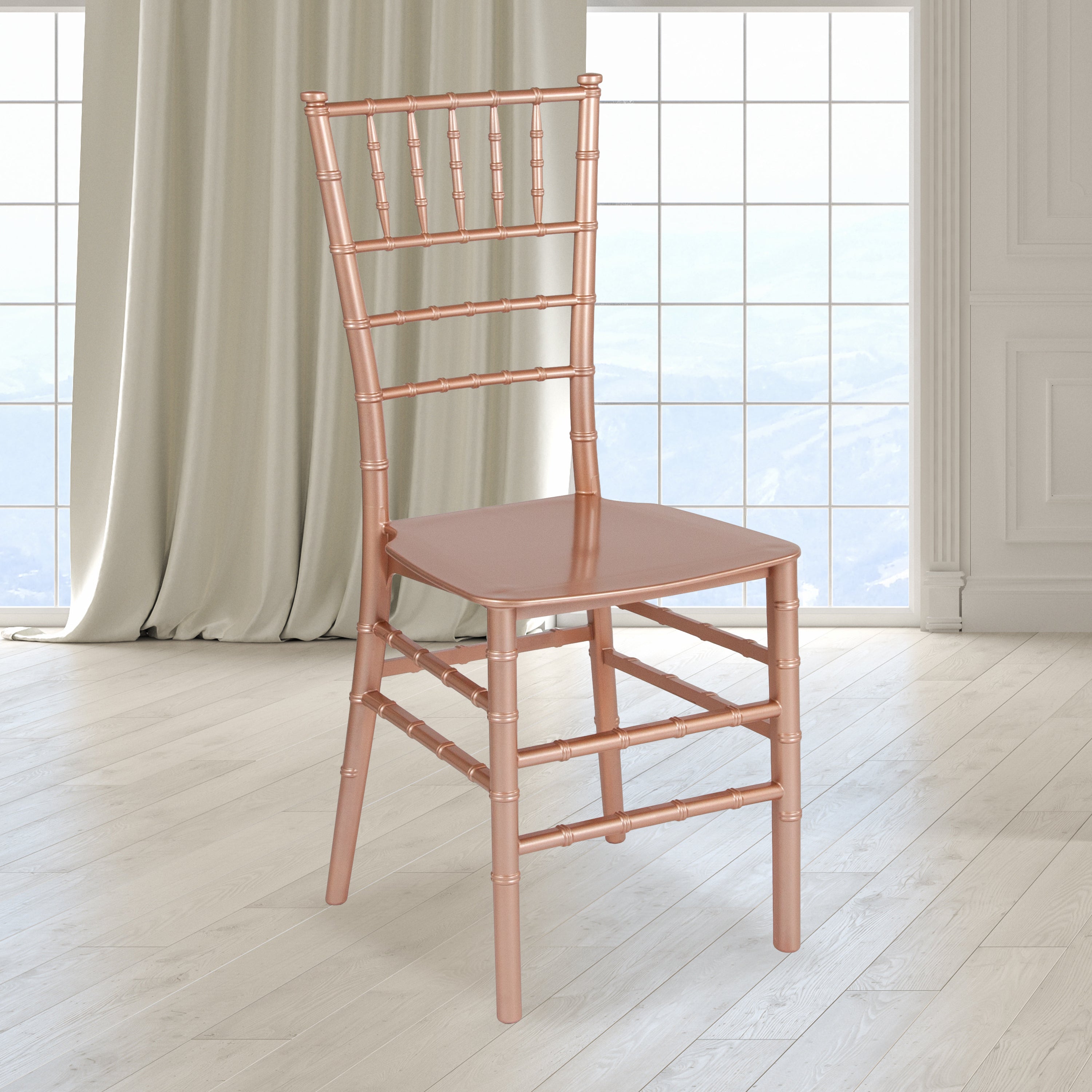 HERCULES Series Rose Gold Resin Stacking Chiavari Chair