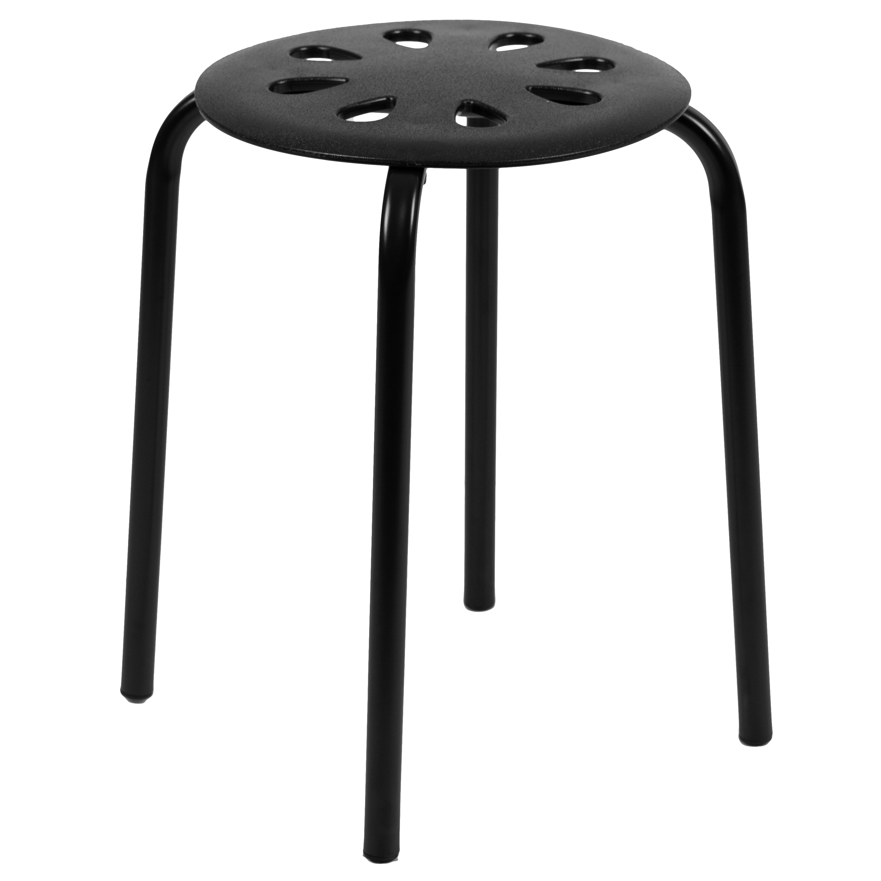 Bailey Plastic Nesting Stack Stools, 17.5"Height, Black (5 Pack)