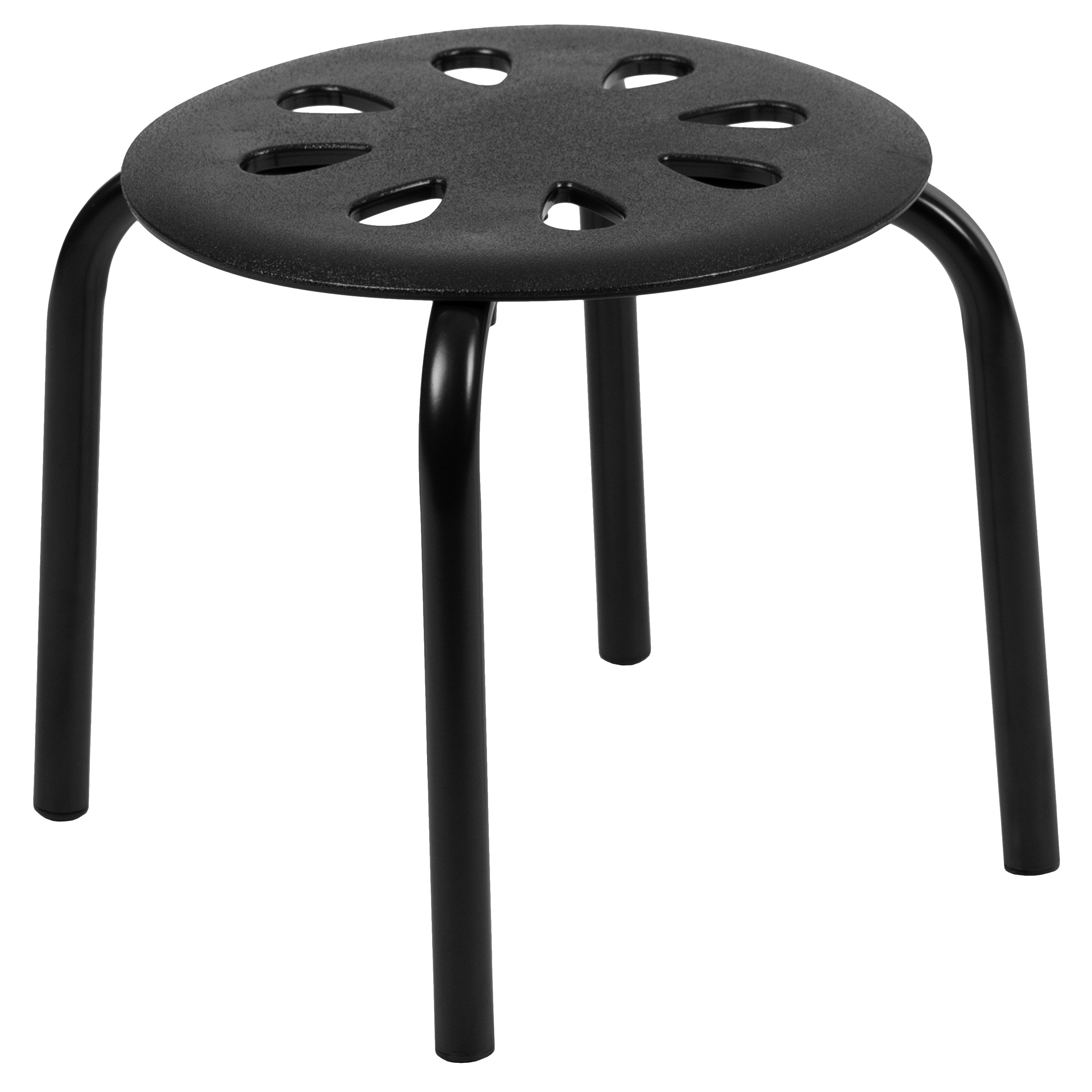 Bentley Plastic Nesting Stack Stools, 11.5"Height, Black (5 Pack)