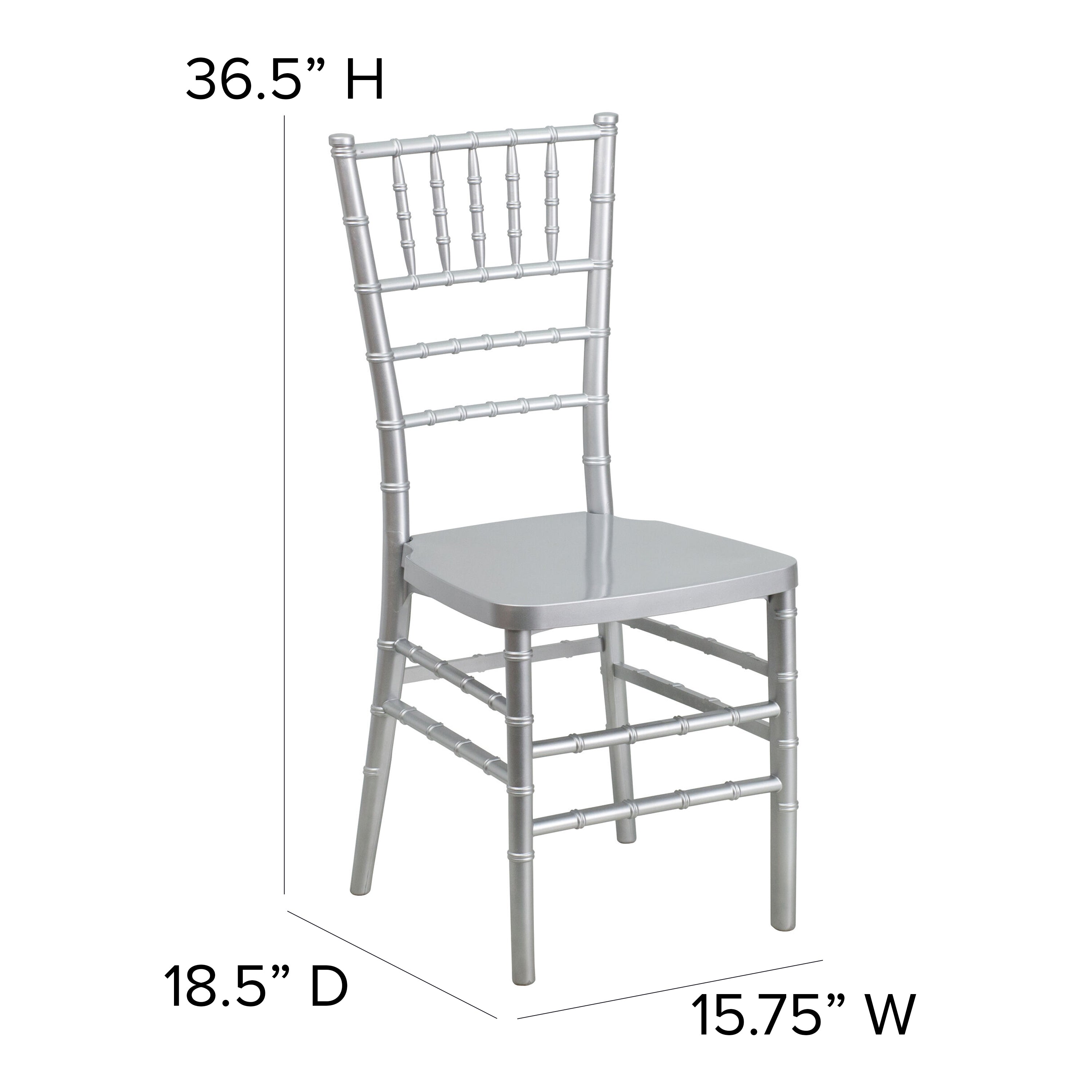 HERCULES PREMIUM Series Silver Resin Stacking Chiavari Chair