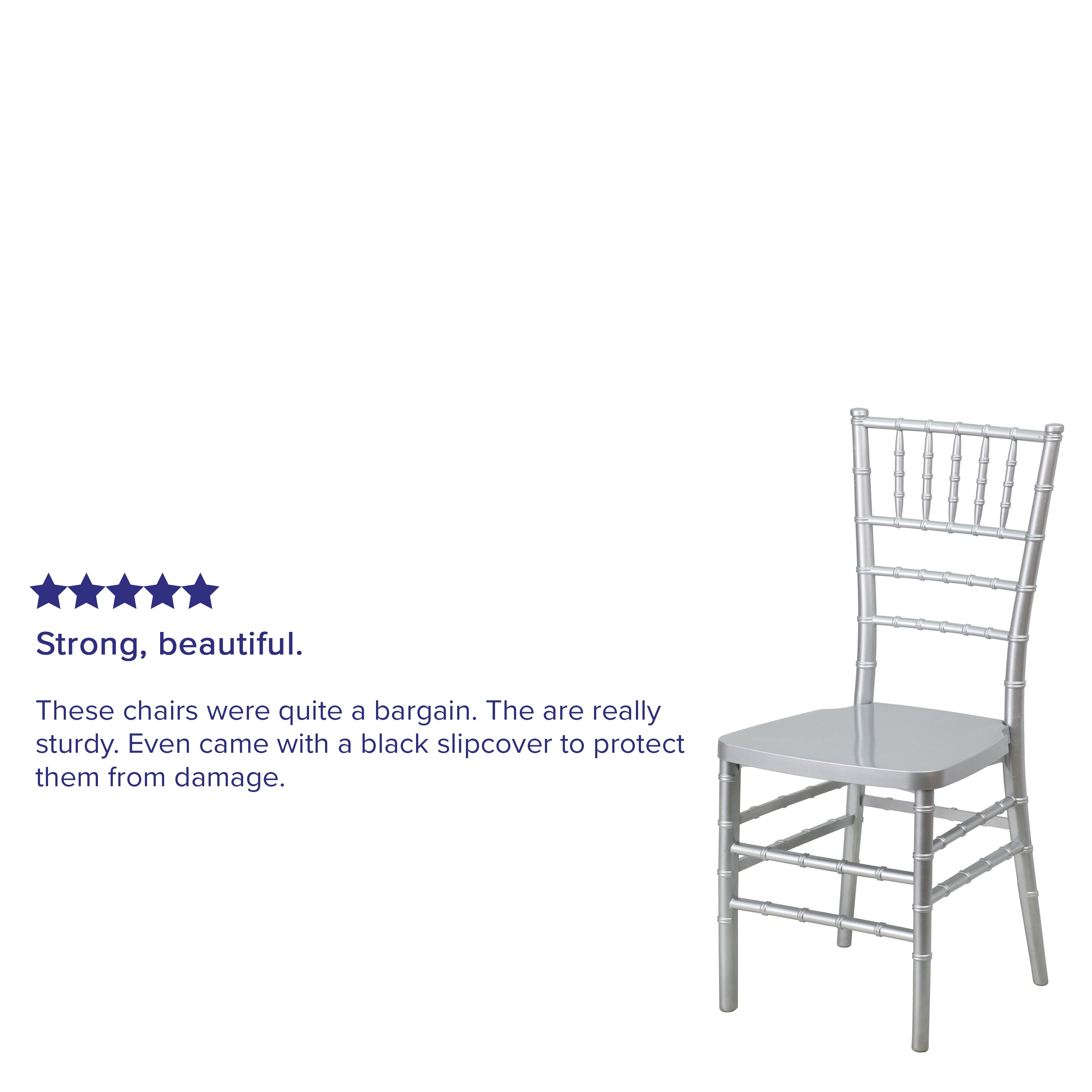 HERCULES PREMIUM Series Silver Resin Stacking Chiavari Chair