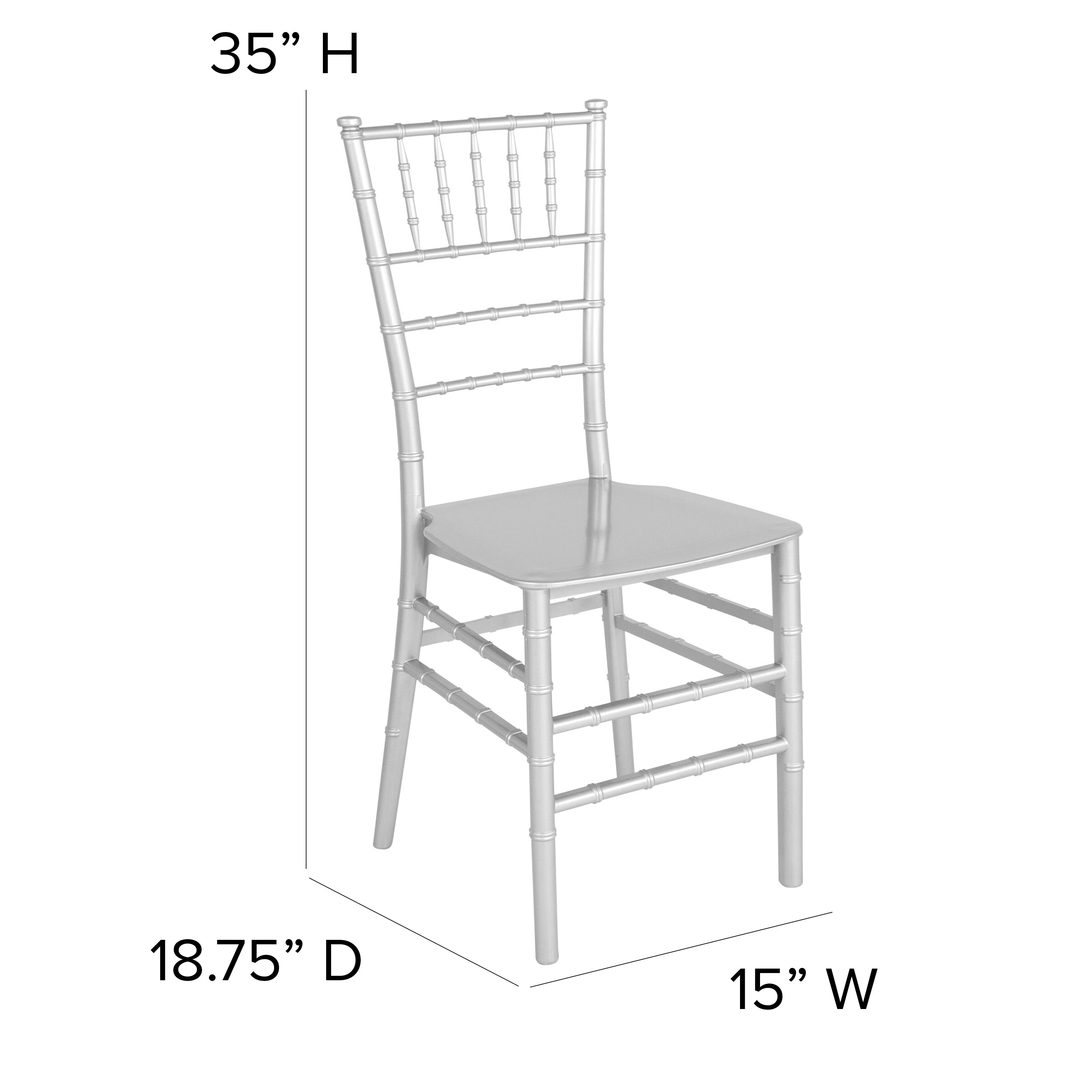 HERCULES Series Silver Resin Stacking Chiavari Chair