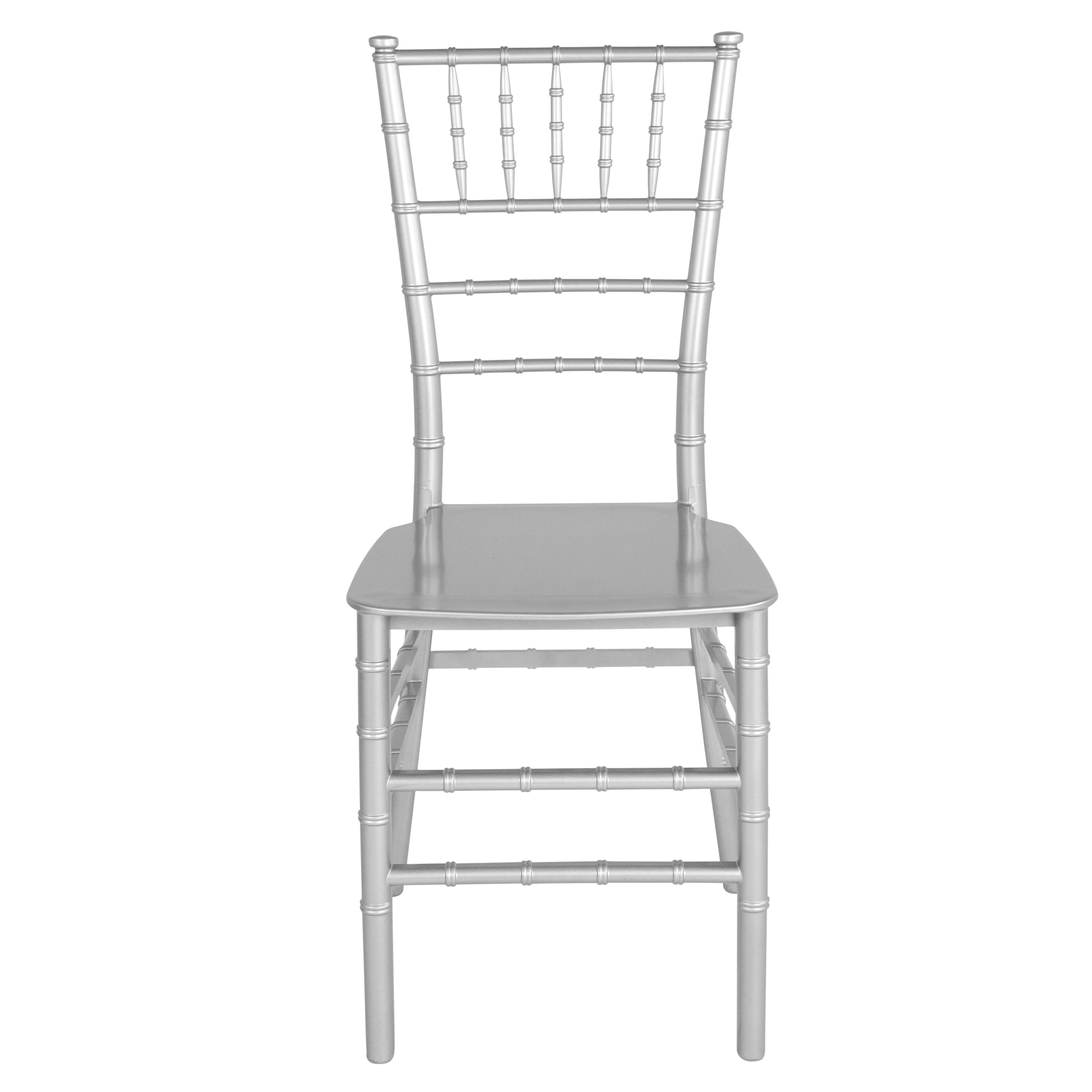 HERCULES Series Silver Resin Stacking Chiavari Chair