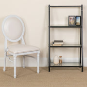 HERCULES Series 900 lb. Capacity King Louis Chair with White Vinyl Back and Seat and White Frame